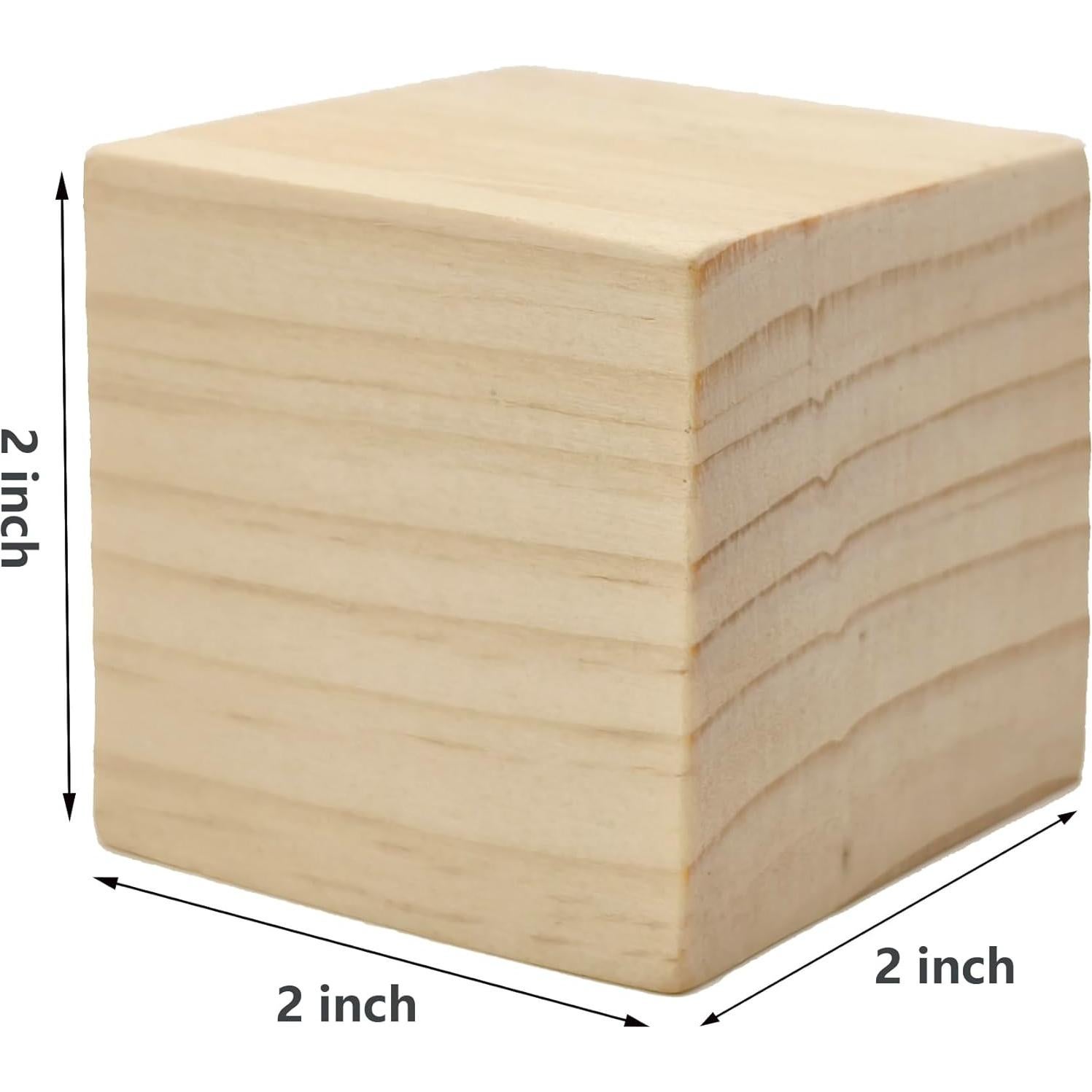 30 Cubos de Madera de Pino 5x5x5 cm para Manualidades