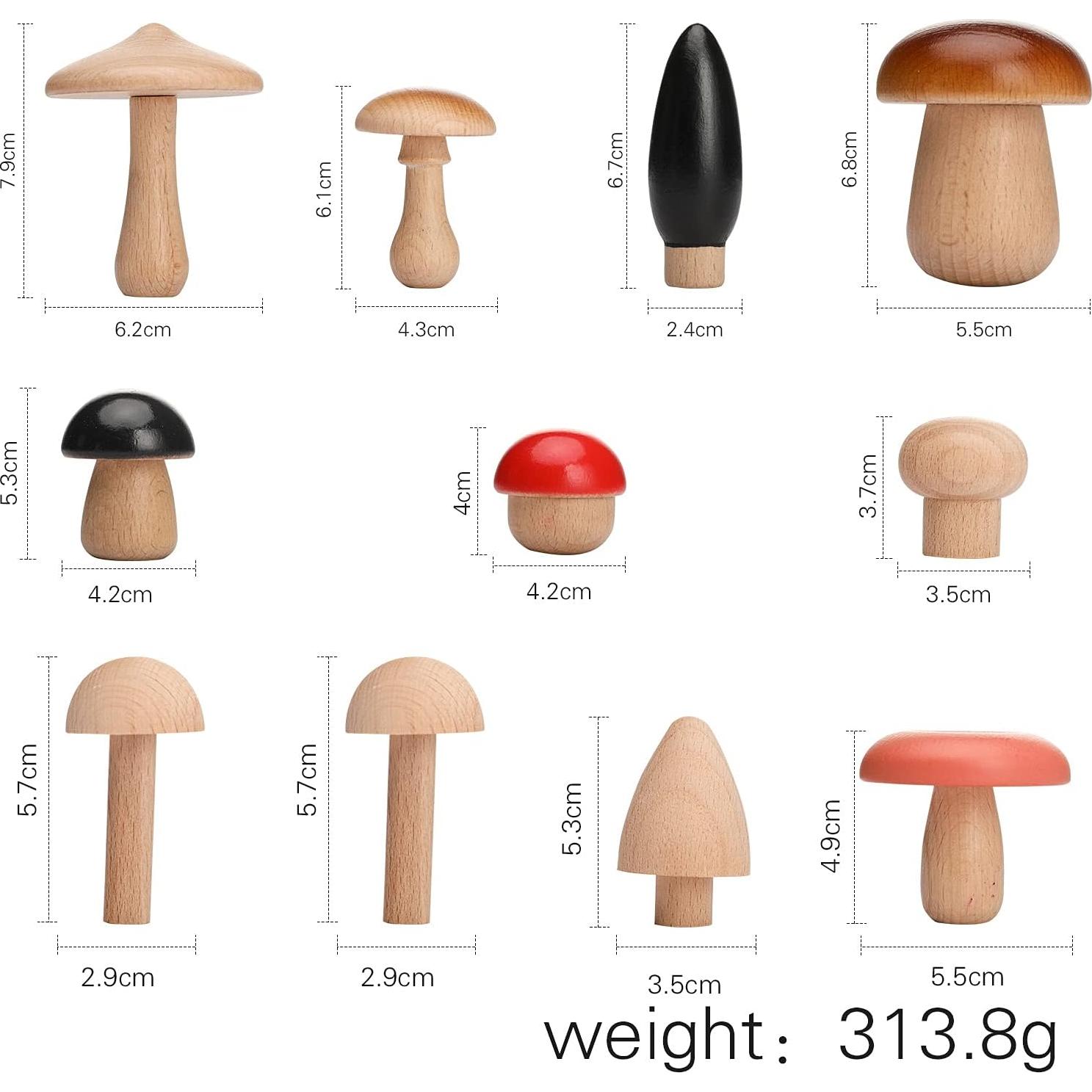 Juguetes de Apilamiento de Madera Promise Babe - 11 Pcs Hongo