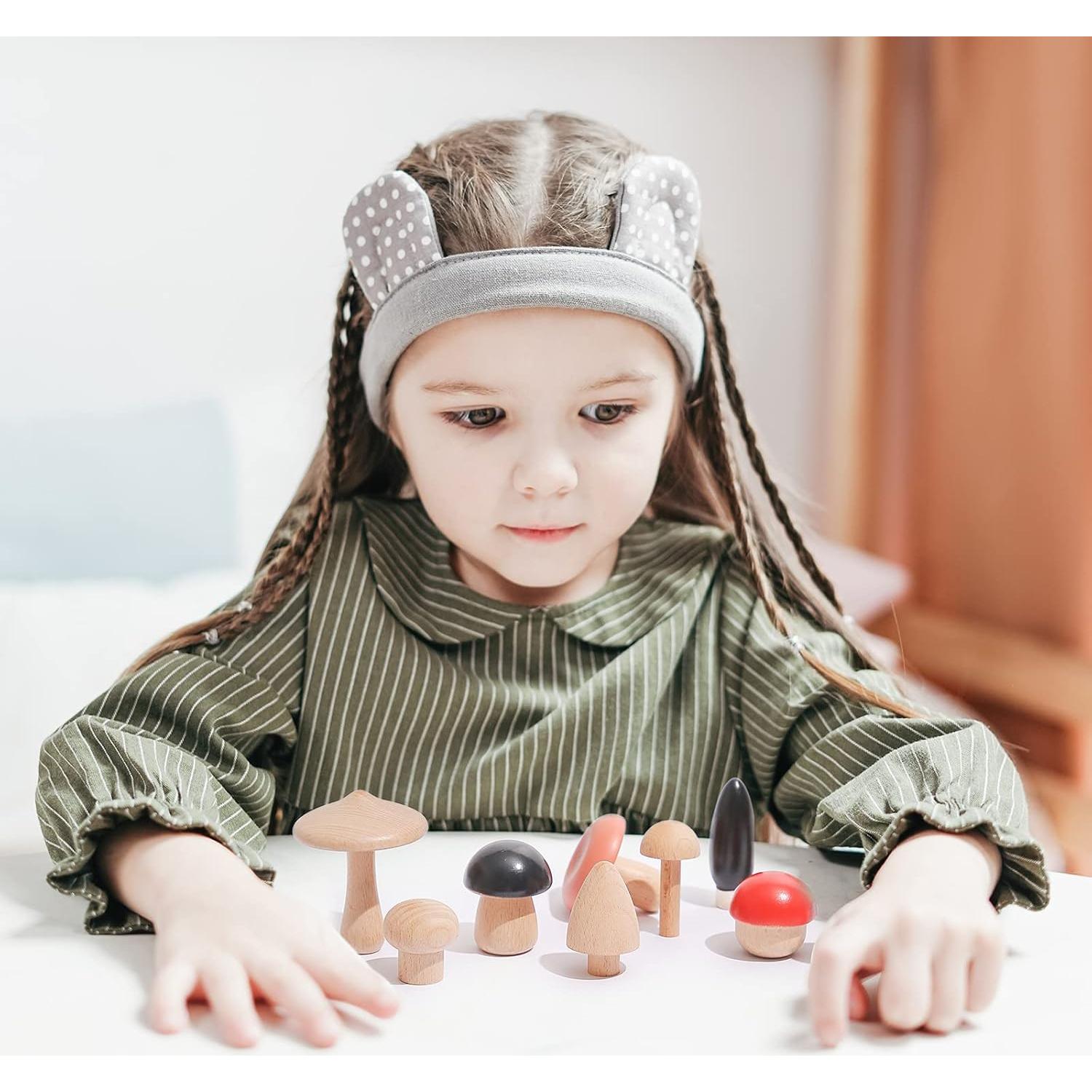 Juguetes de Apilamiento de Madera Promise Babe - 11 Pcs Hongo