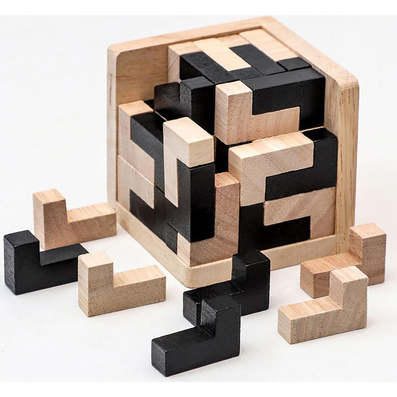 Rompecabezas de Madera ALaLatois Forma L Negra y Natural