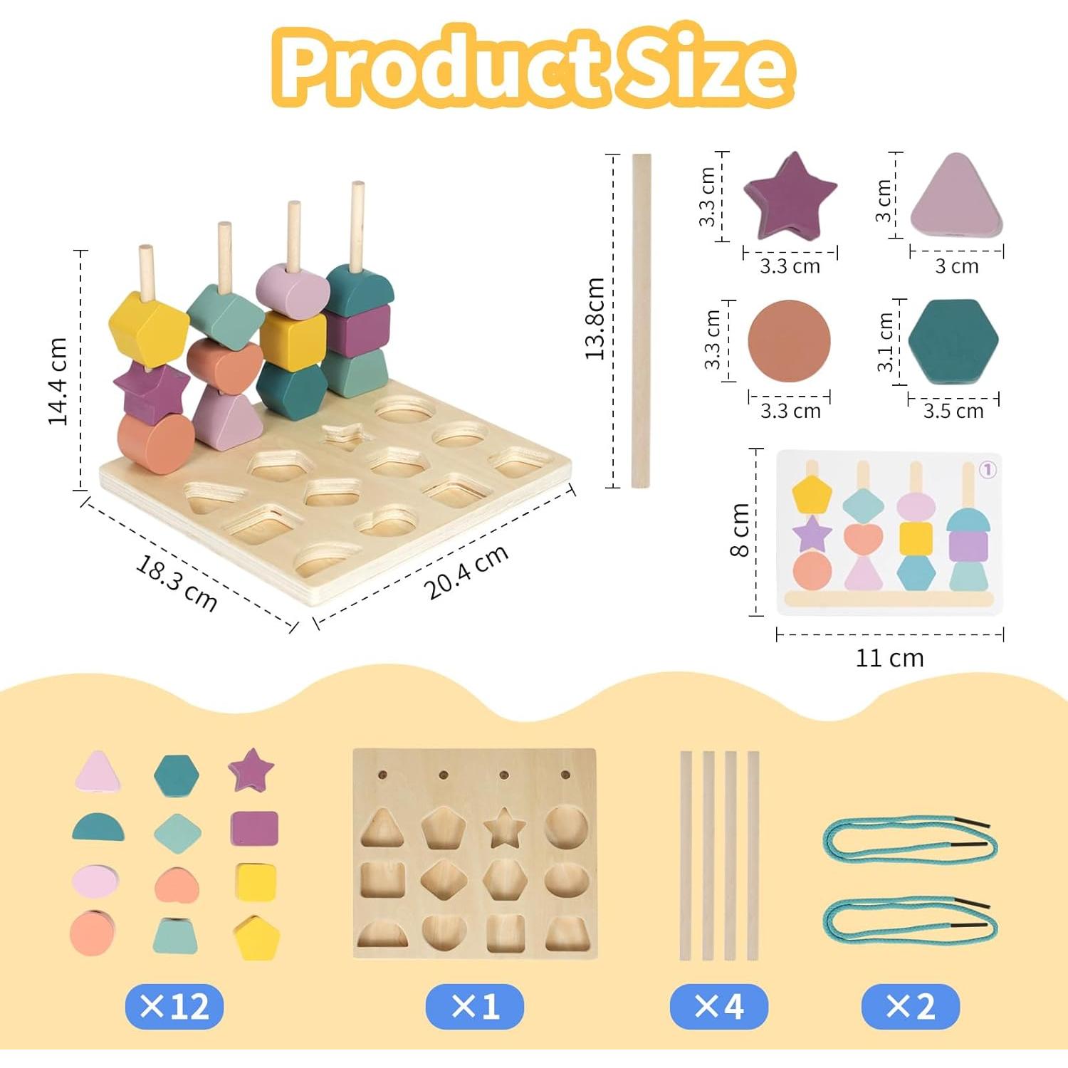 Juguetes Montessori Merabufa Clasificación Colores Madera 2 Años