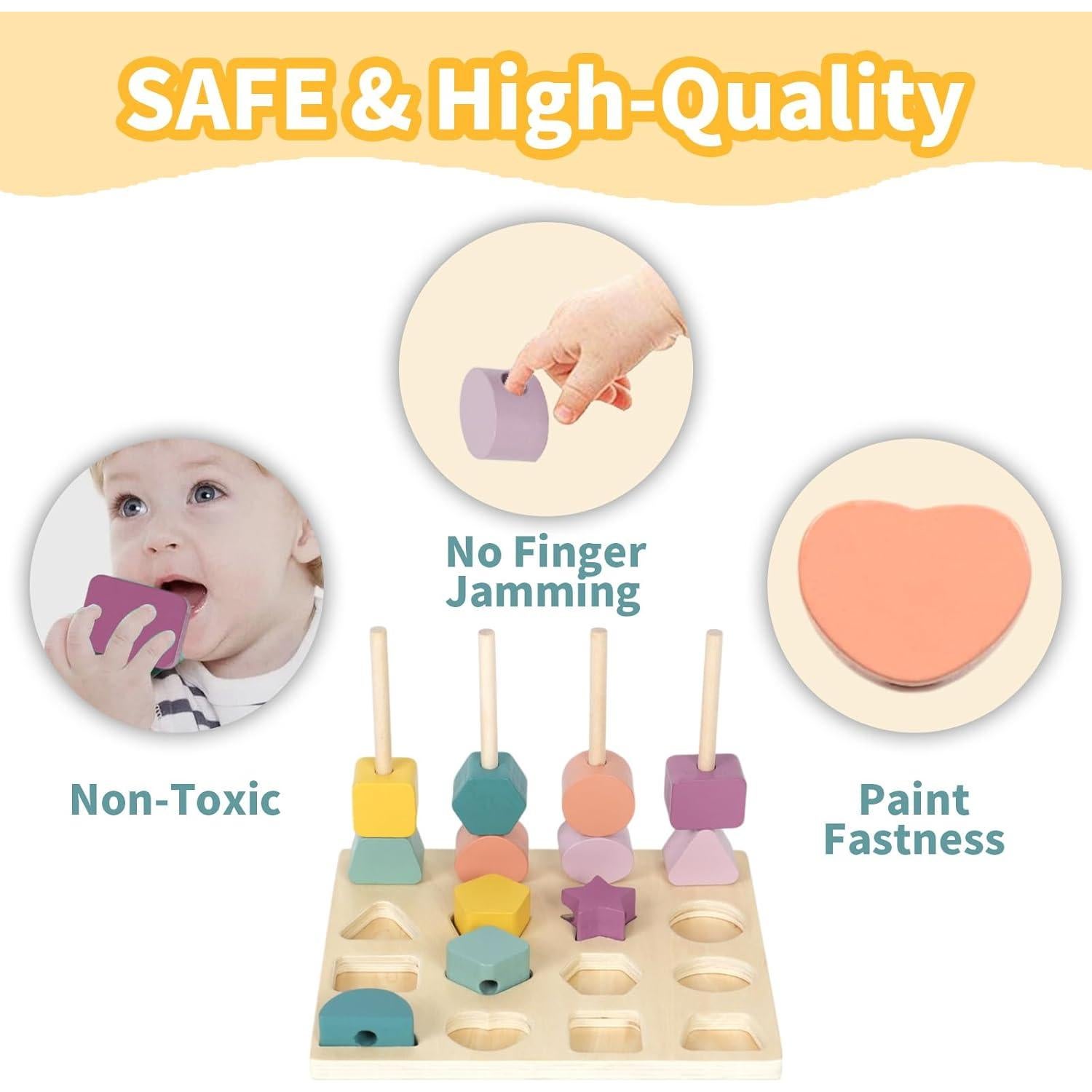 Juguetes Montessori Merabufa Clasificación Colores Madera 2 Años