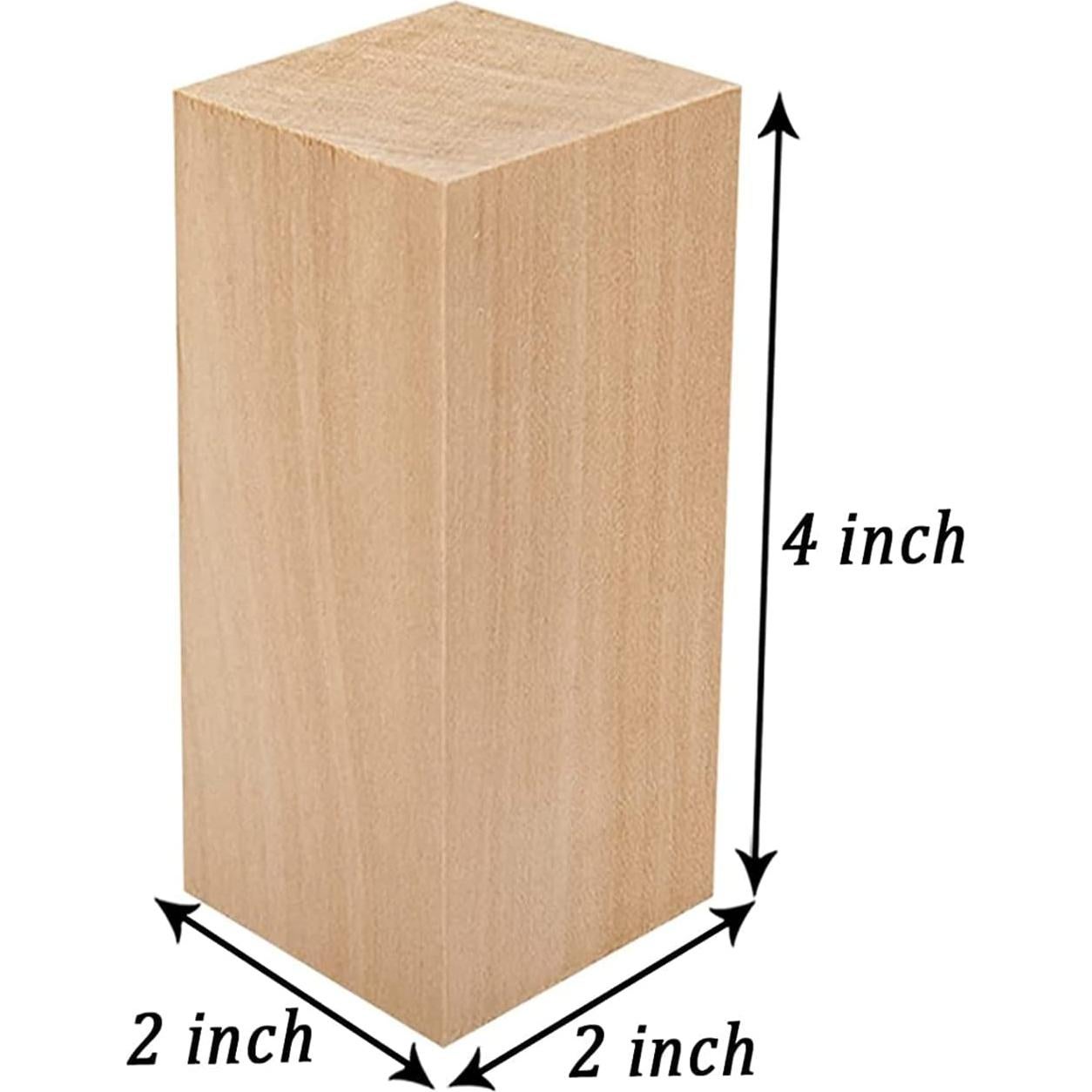 Bloques de Madera sin Terminar WURONXIN 4 Piezas 4x5.08 cm