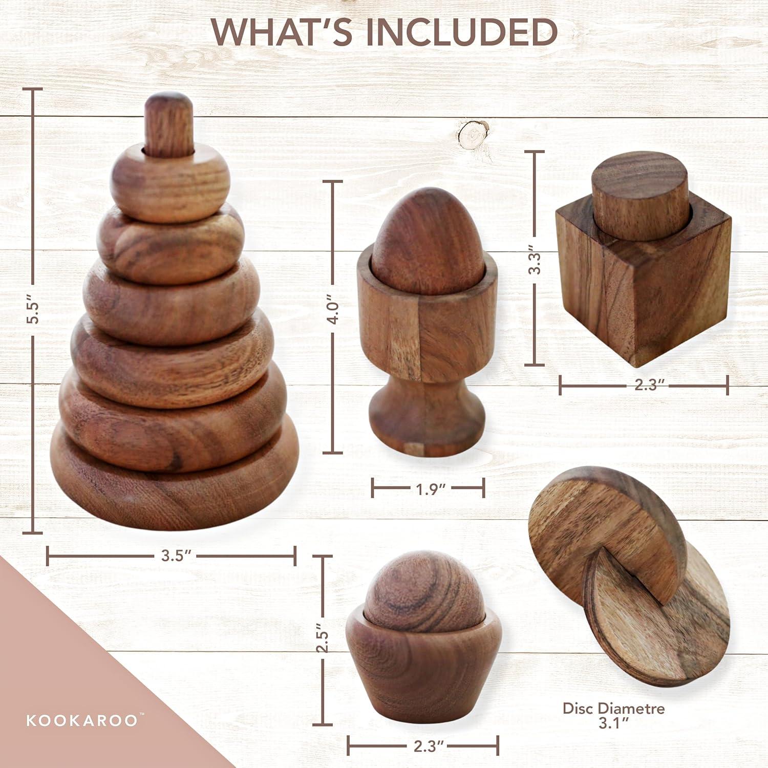 Set de Juguetes de Madera Montessori Kookaroo - 5 Piezas