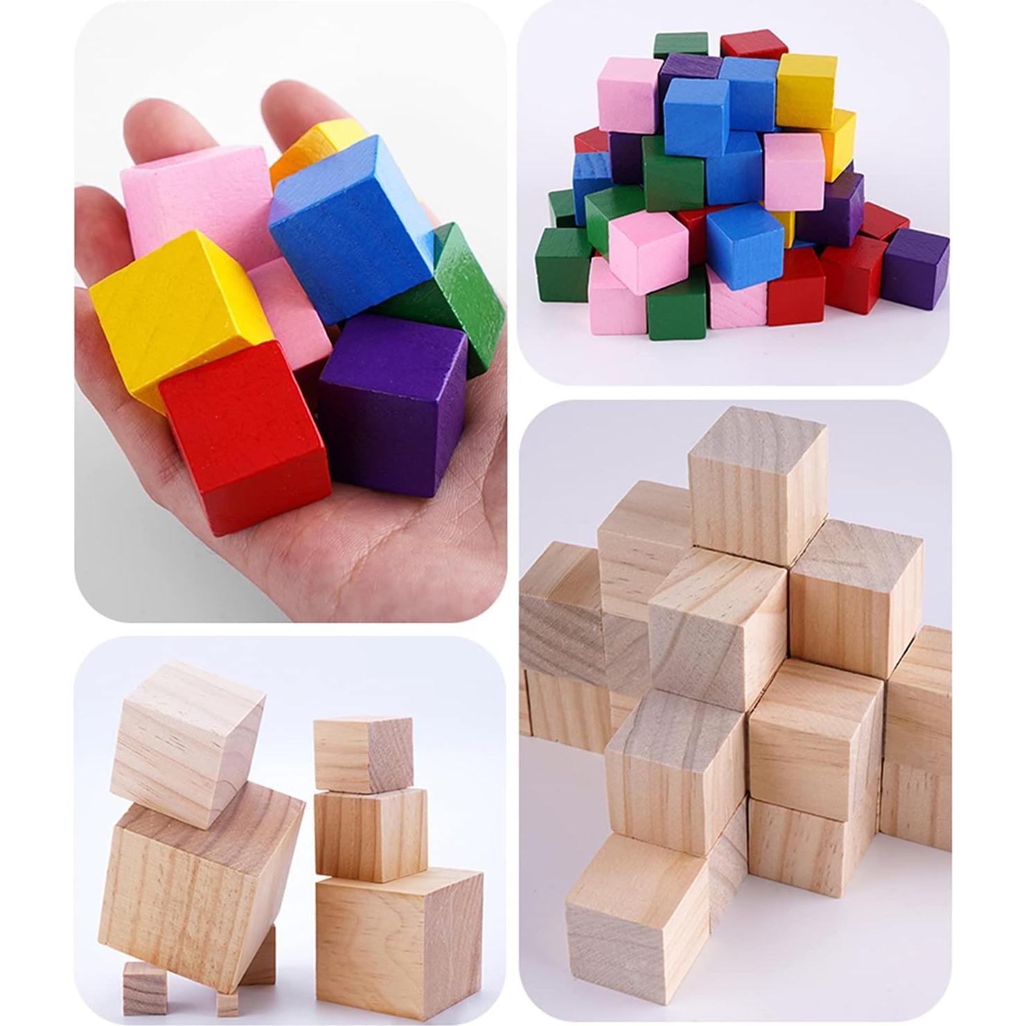 Cubos de Madera sin Terminar Tosnail - Paquete de 30 Piezas 5.08 cm