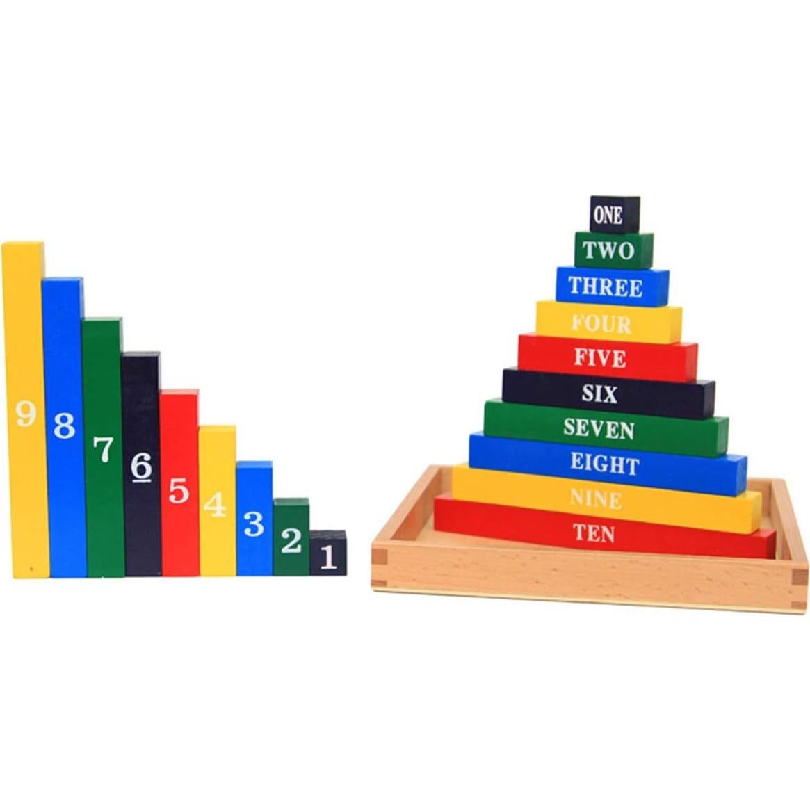Materiales Montessori de Matemáticas Mfumyy - Varillas Numéricas de Madera