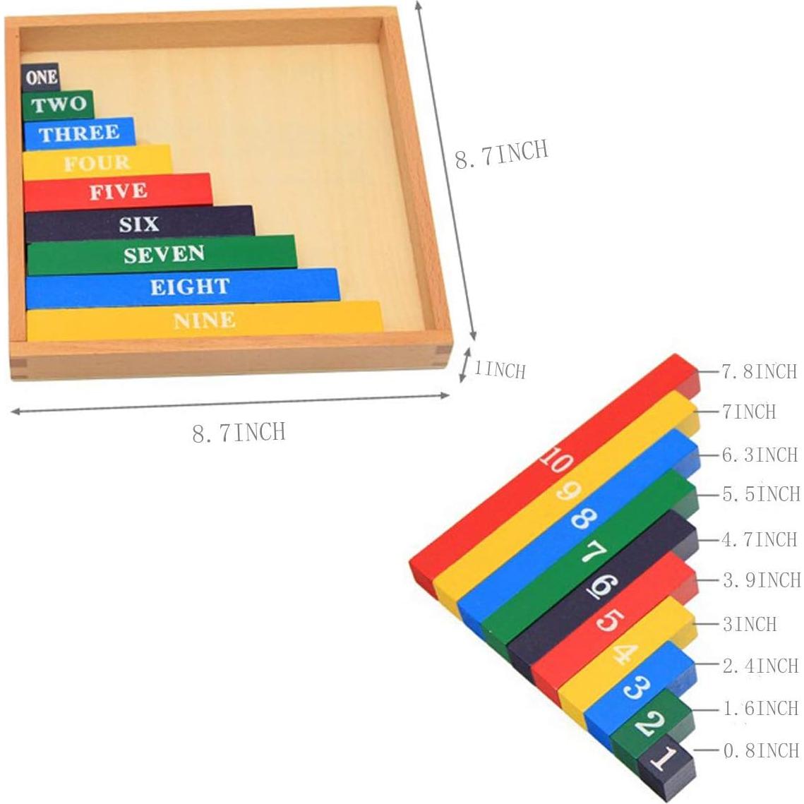 Materiales Montessori de Matemáticas Mfumyy - Varillas Numéricas de Madera