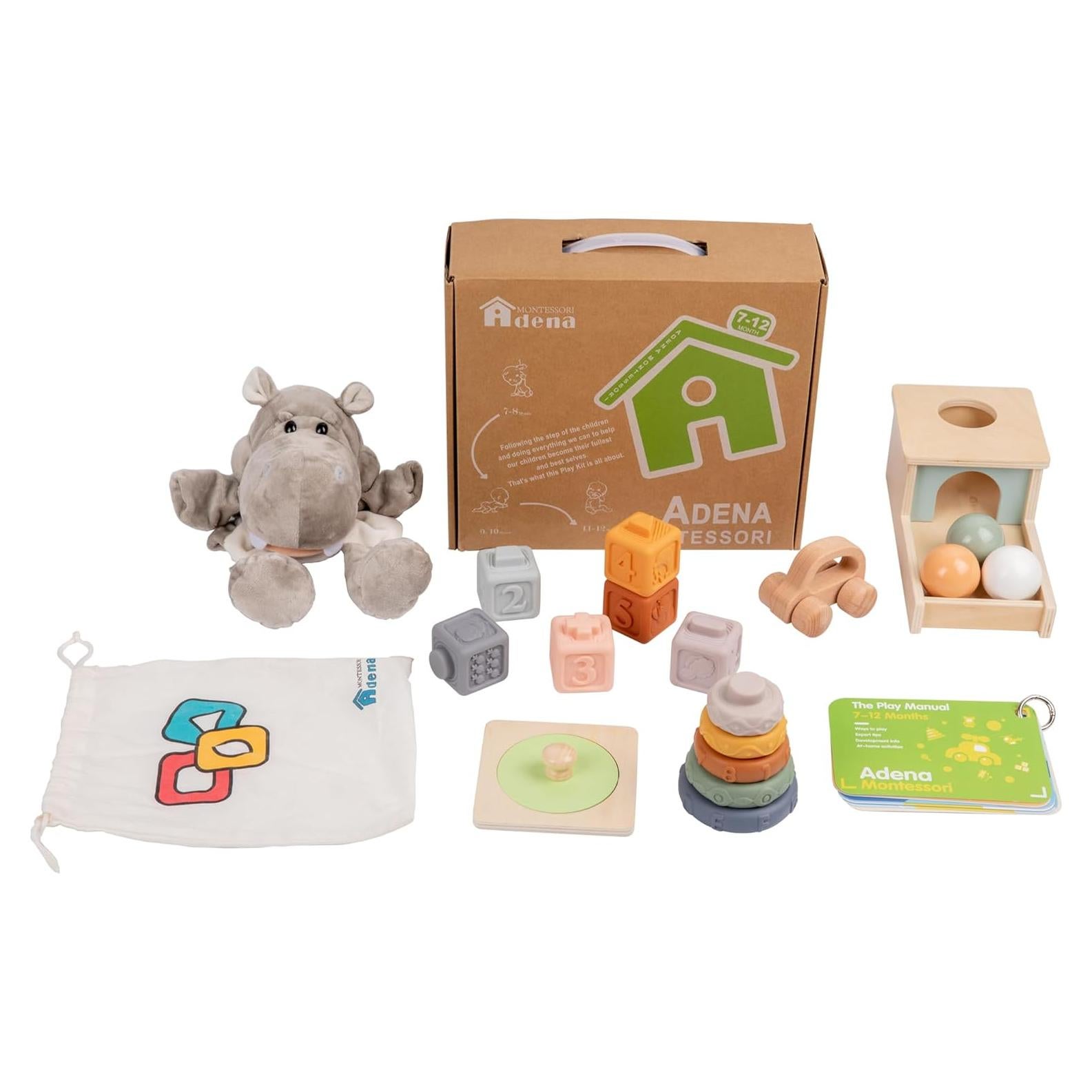 Kit de Juego Adena Montessori 6 en 1 para Bebé 7-12 Meses