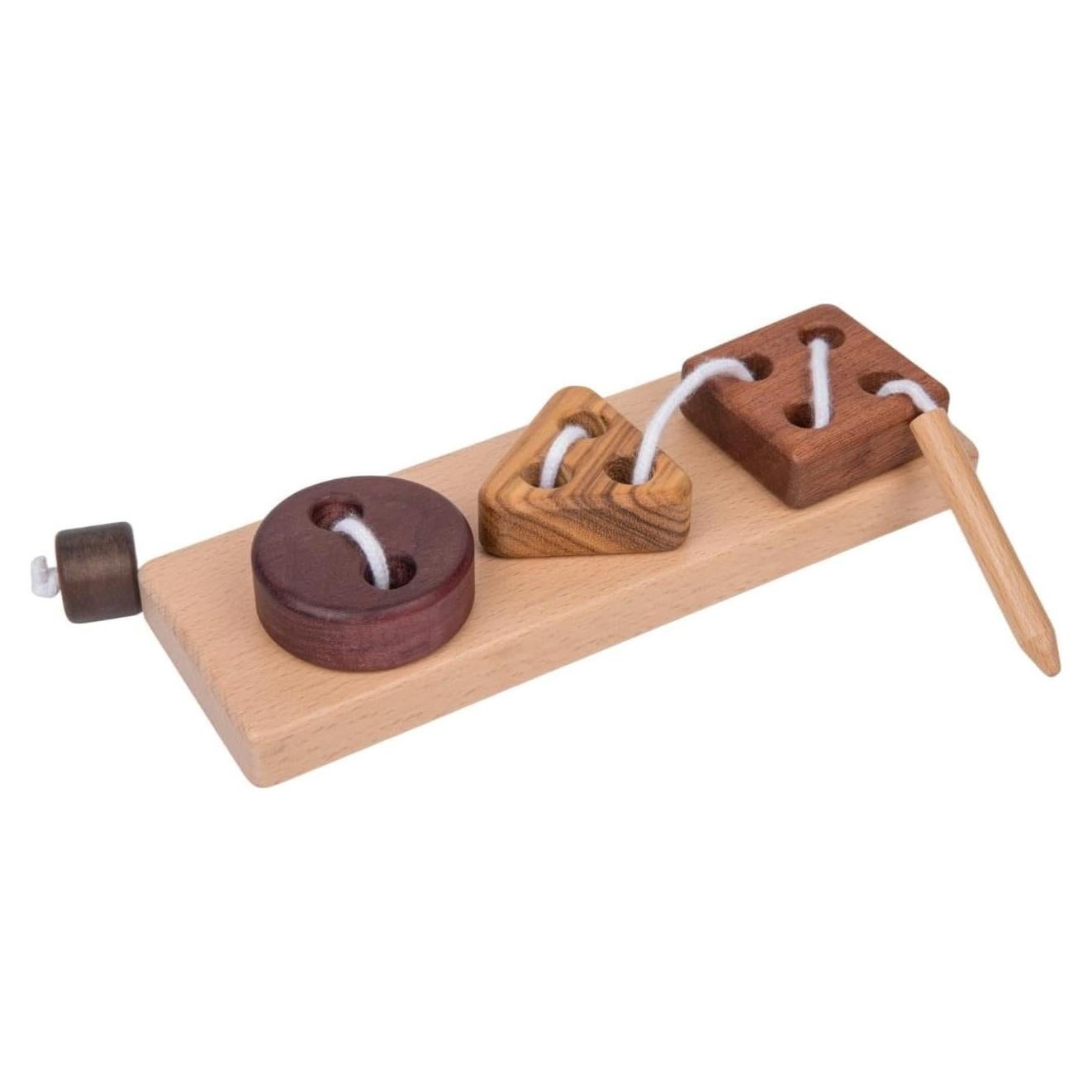 Juguete de Enhebrado de Madera Montessori 3 Formas 22x7.2 cm