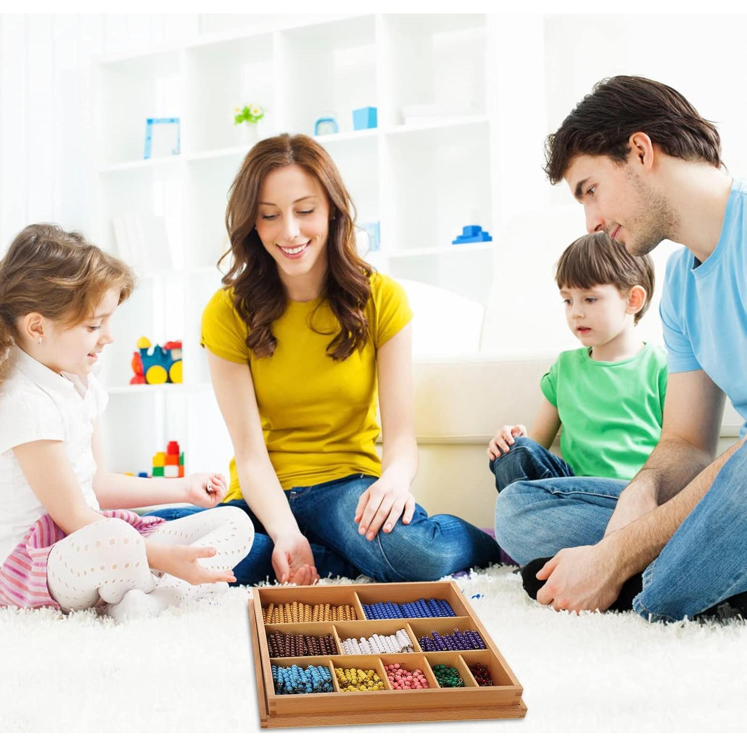 Materiales Montessori de Matemáticas Leader Joy con Caja 55 Piezas