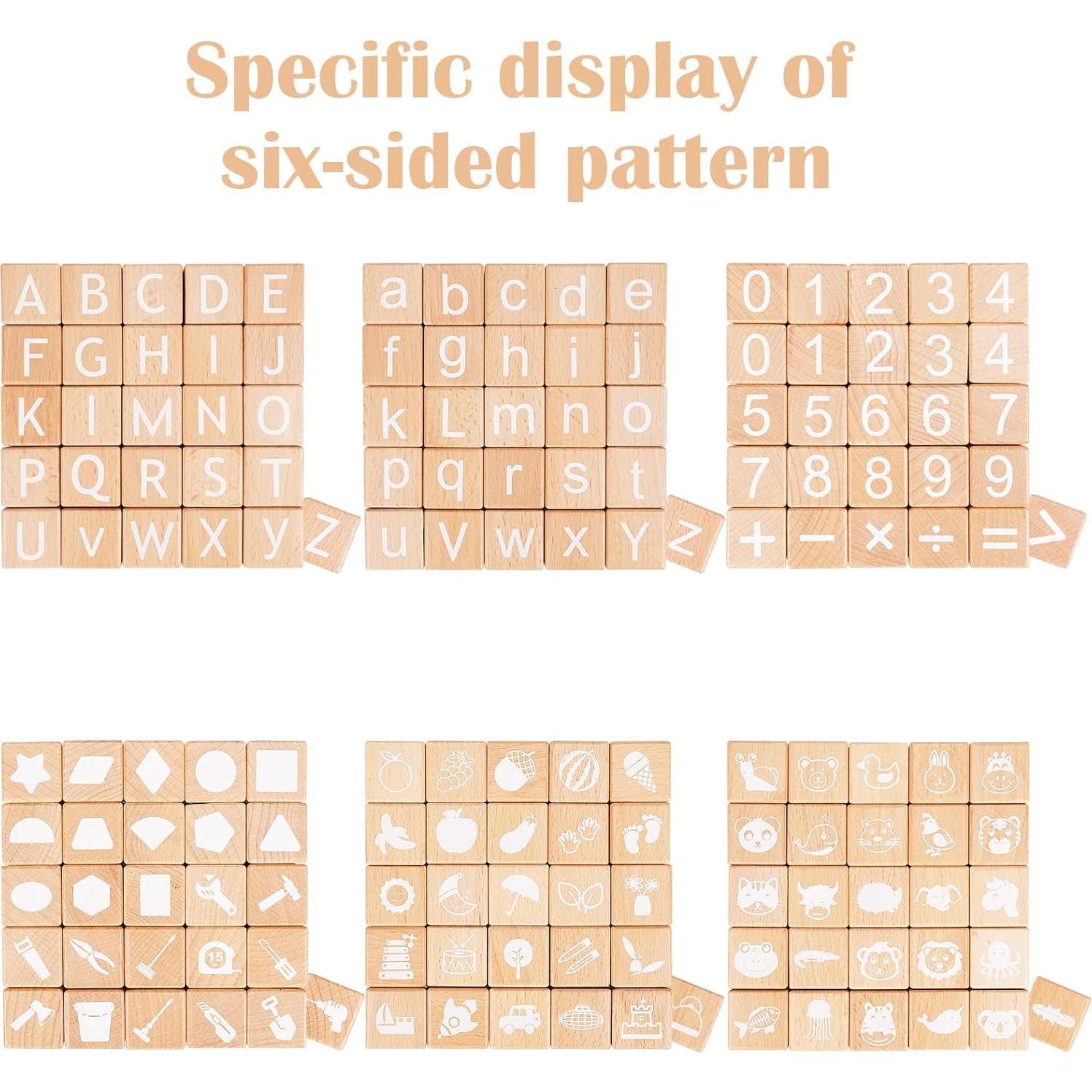 Bloques de Apilamiento de Letras AXEARTE - 26 Bloques de Madera Educativos