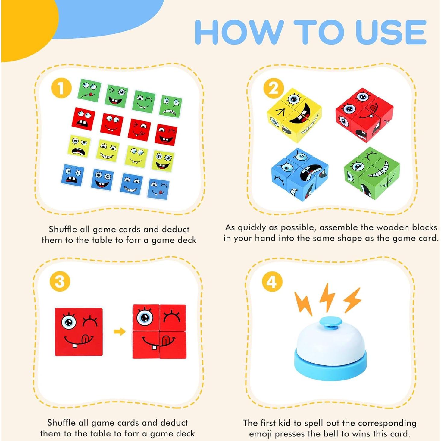 Juego de Rompecabezas Montessori Safmord - Cubo Mágico 16 Bloques