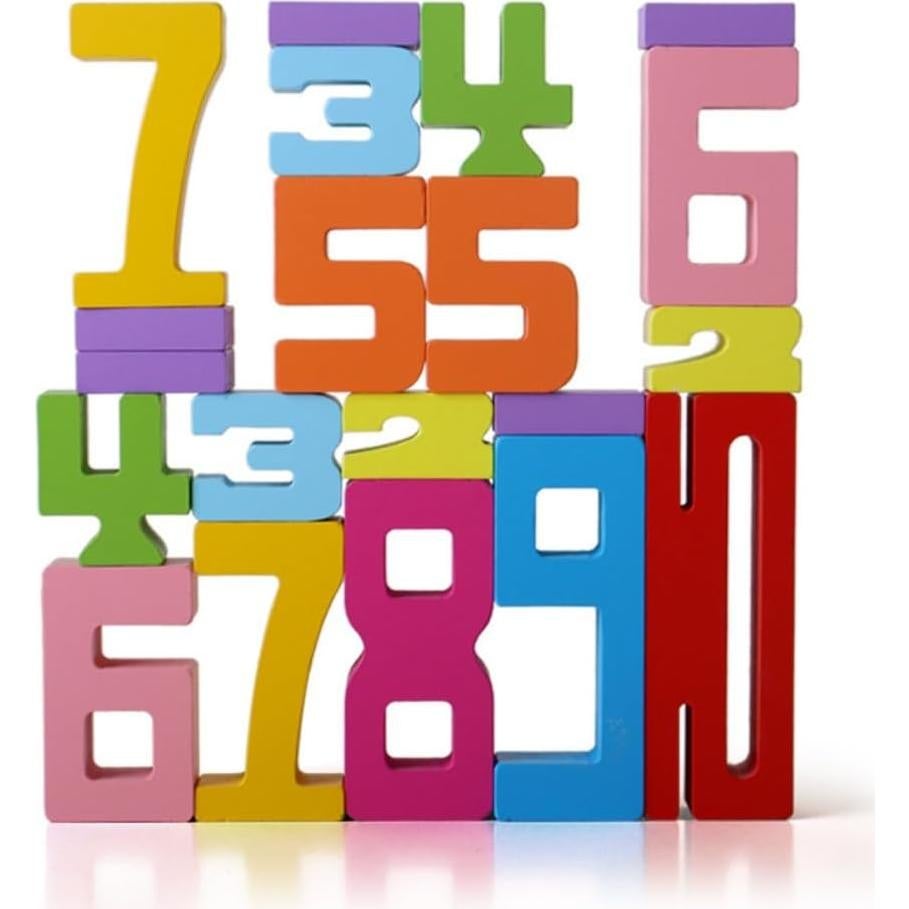 Juego de Bloques de Números de Madera Montessori 20 Piezas