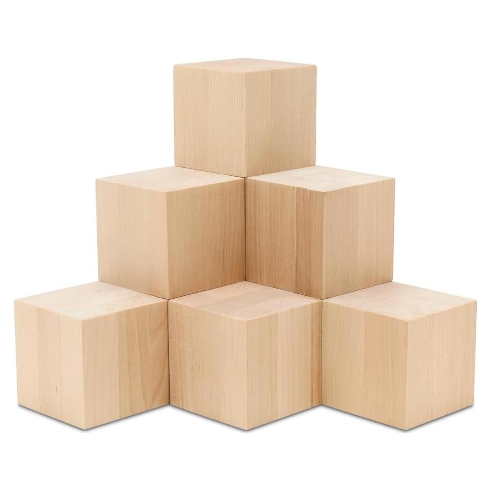 Cubos de Madera DIY 5.08 cm - Paquete de 6 Woodpeckers