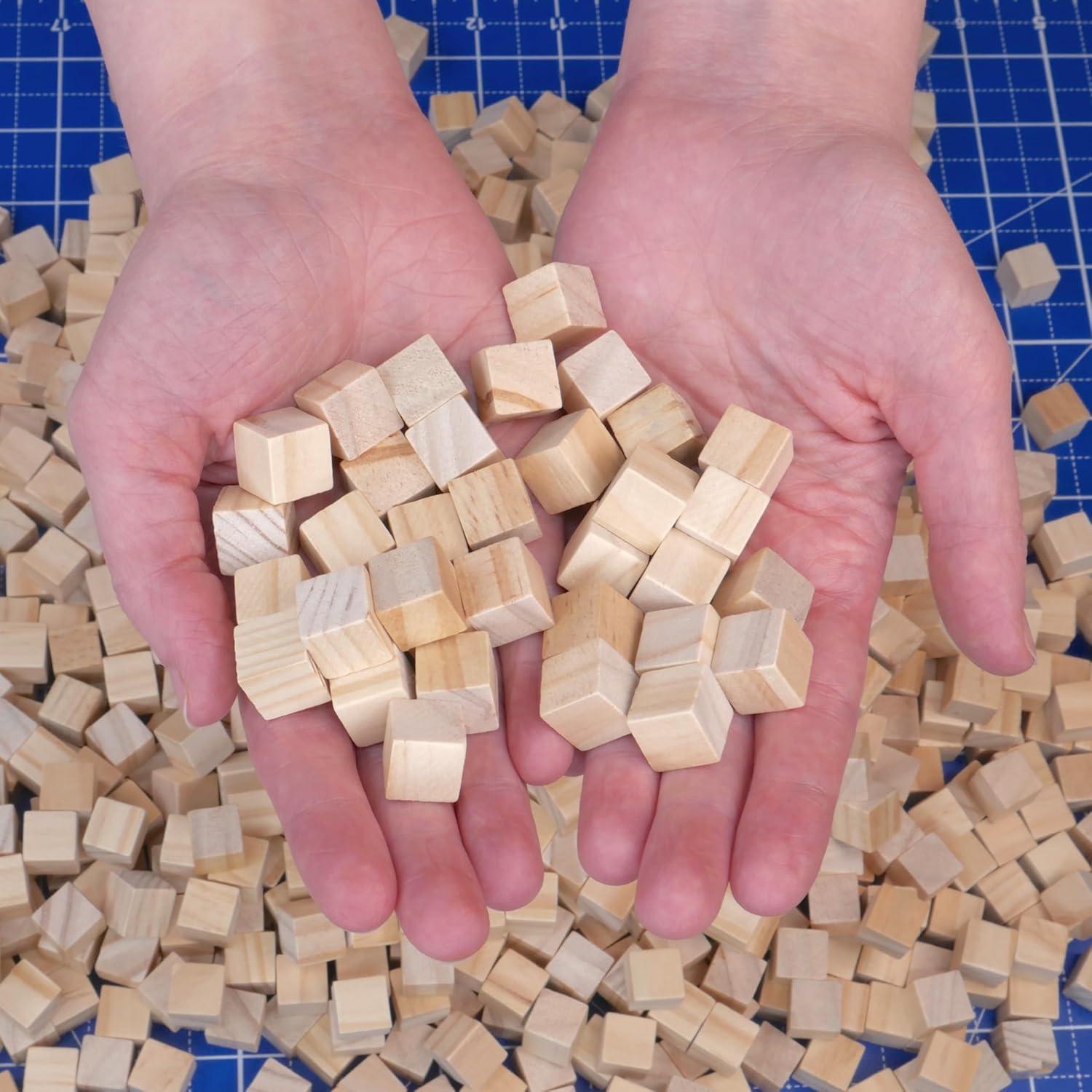 Bloques de Madera para Manualidades Invenciones STEM 200 Piezas 15mm