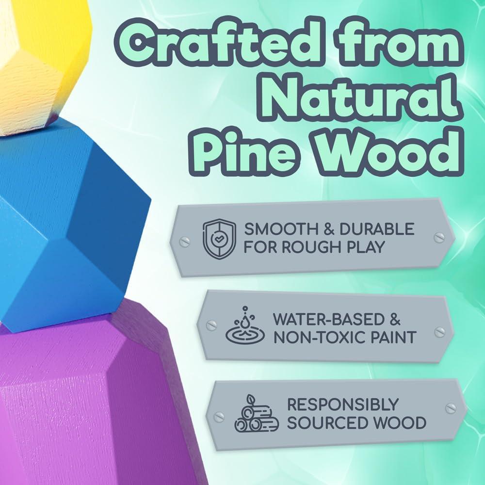 Bloques de Apilamiento de Madera Montessori - Juguetes Seguros para Niños