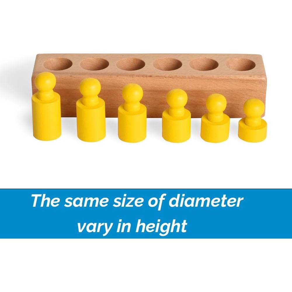 Bloques de Cilindros con Perillas BOHS Montessori - 6 Piezas - 17 cm