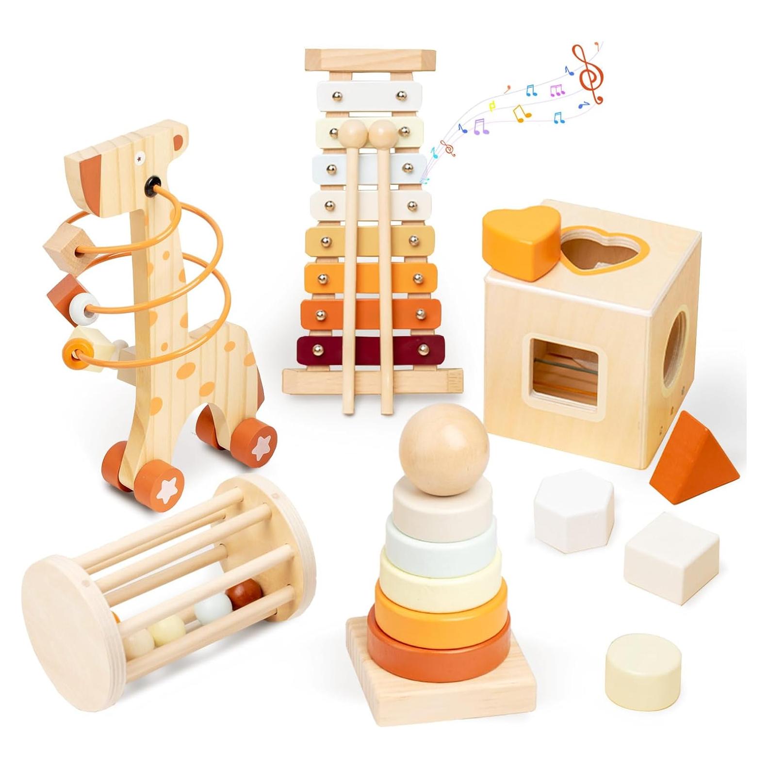 Juego de Juguetes Montessori Smartwo 5 en 1 para Niños 1-5 Años