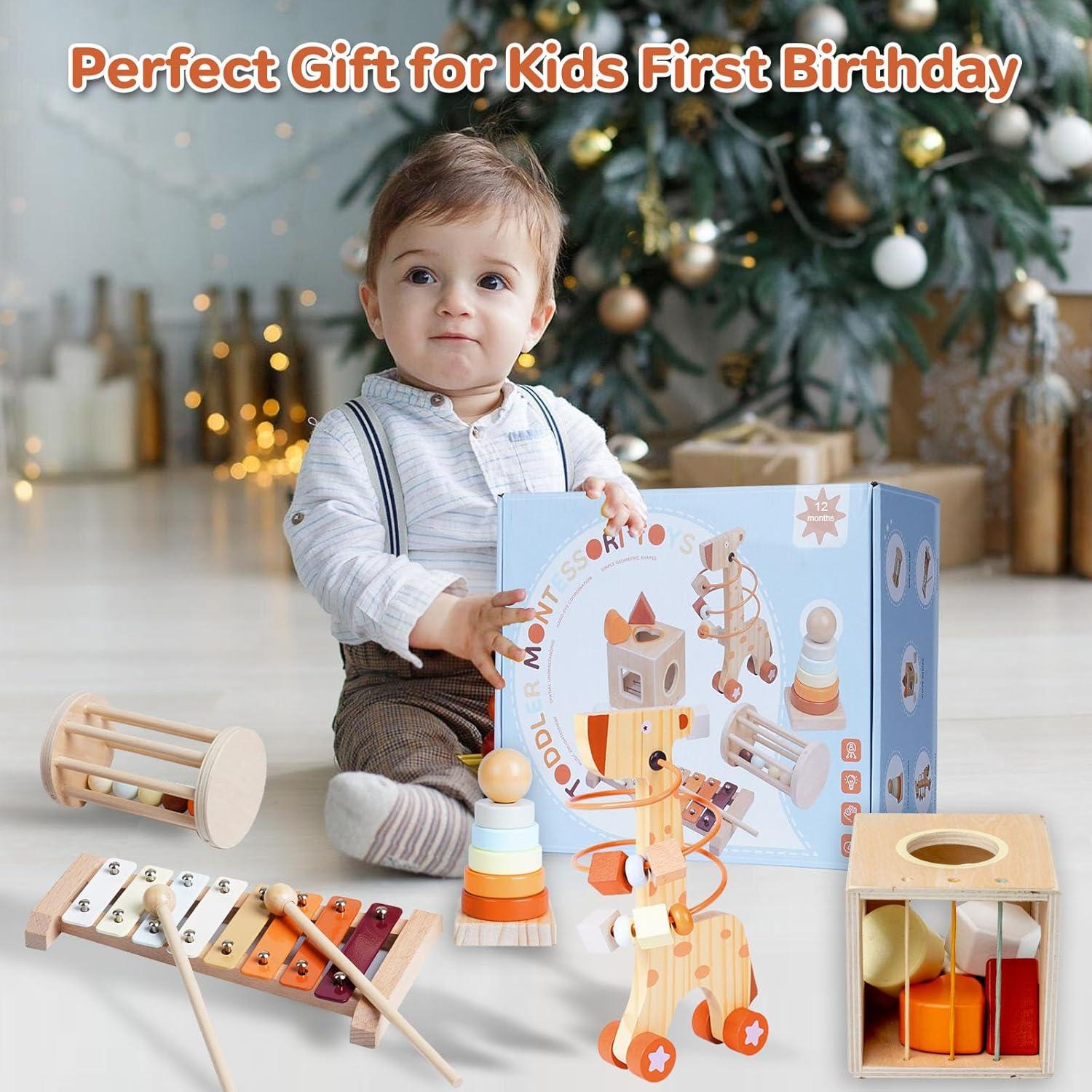 Juego de Juguetes Montessori Smartwo 5 en 1 para Niños 1-5 Años