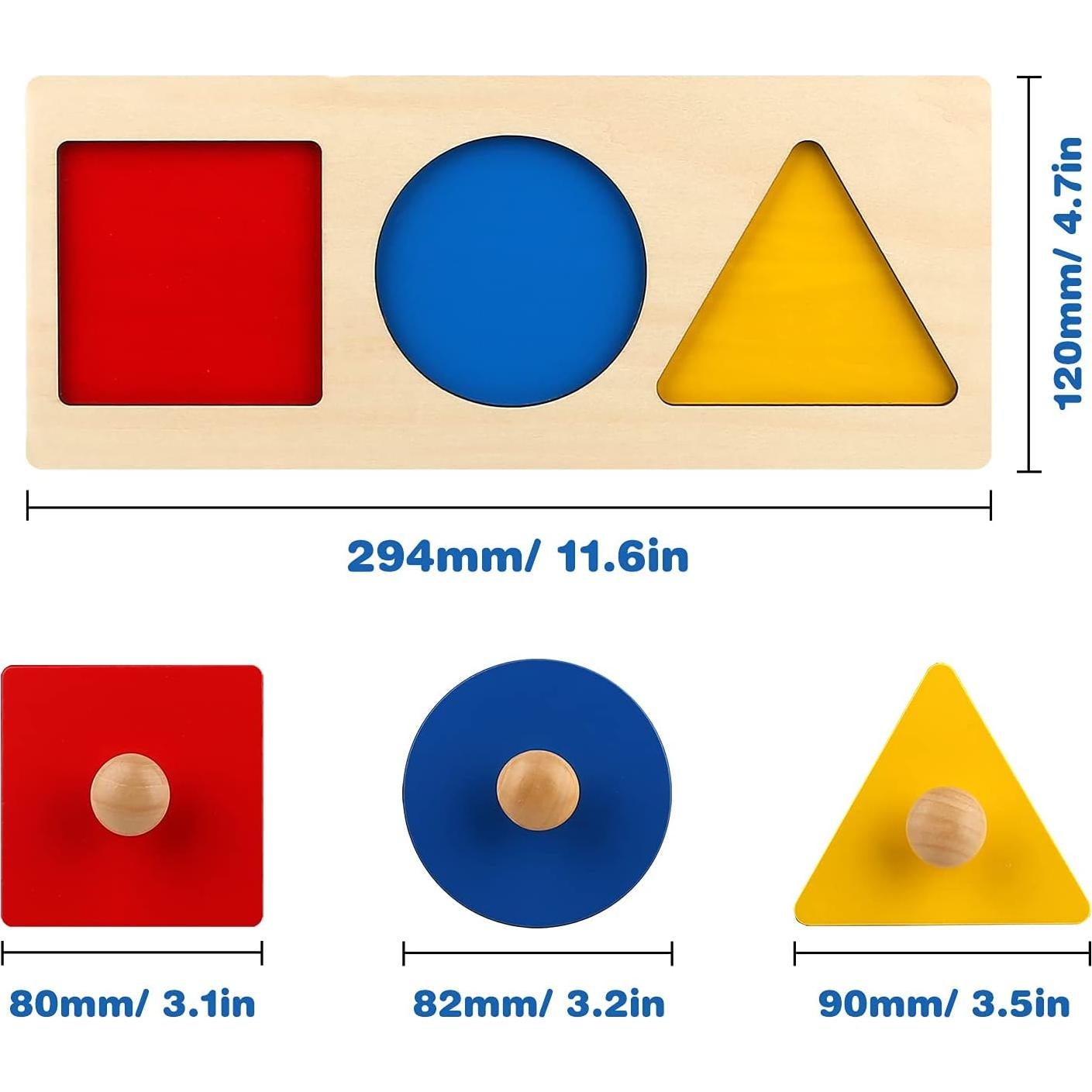 Rompecabezas de Madera Montessori Thoth 3 Piezas Formas Geométricas