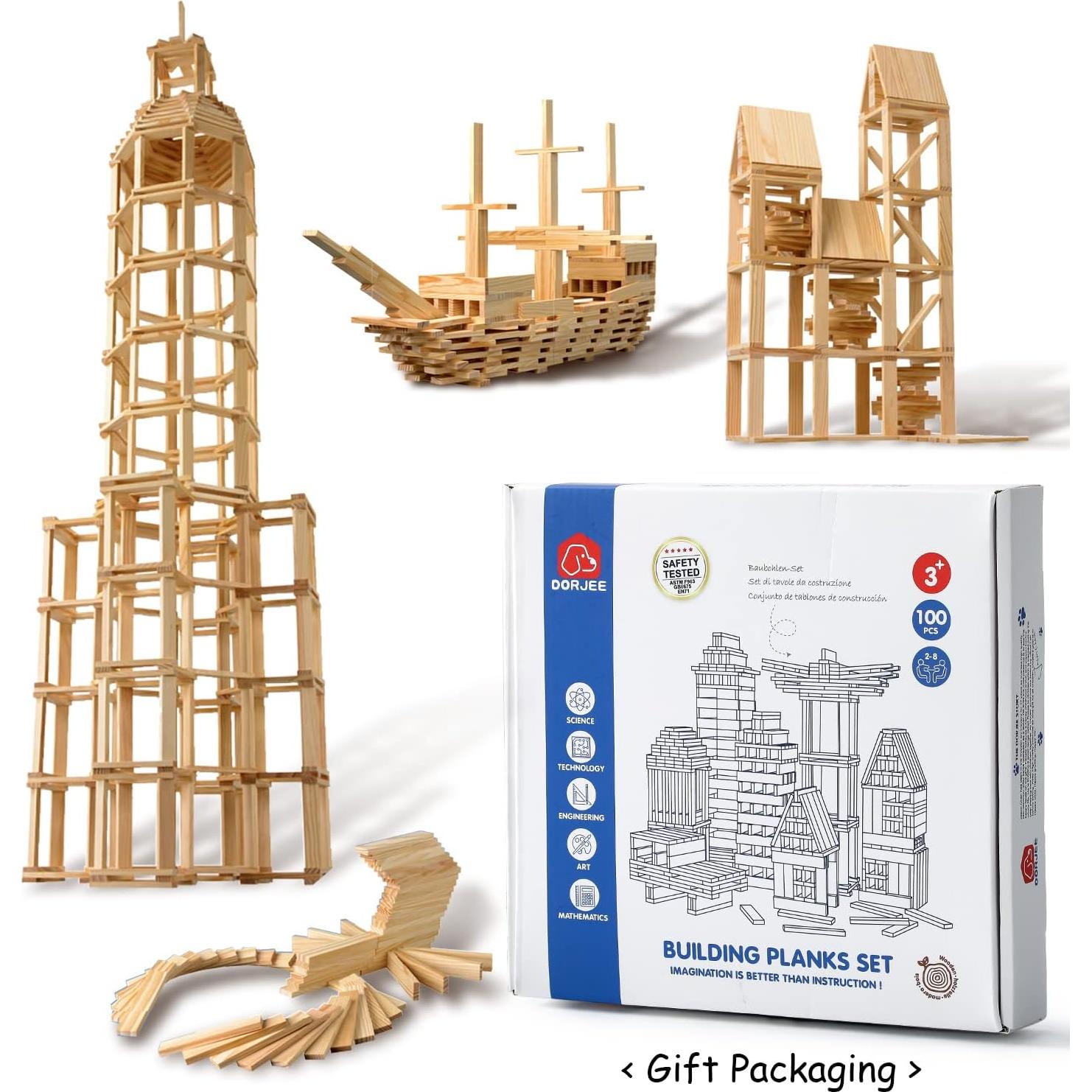 Conjunto de Bloques de Madera ICEKO KN 100pcs Juguete STEM