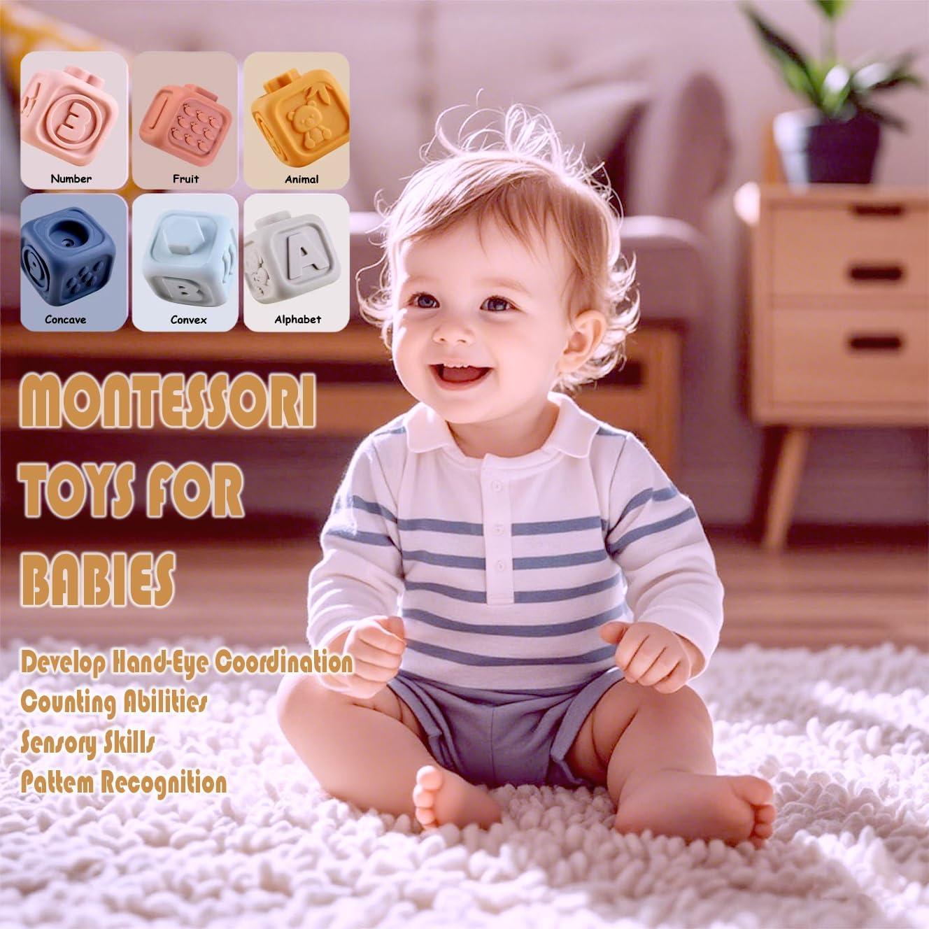 Bloques y Anillos Apilables Suaves TMYIDO 12 Piezas 6-18 Meses