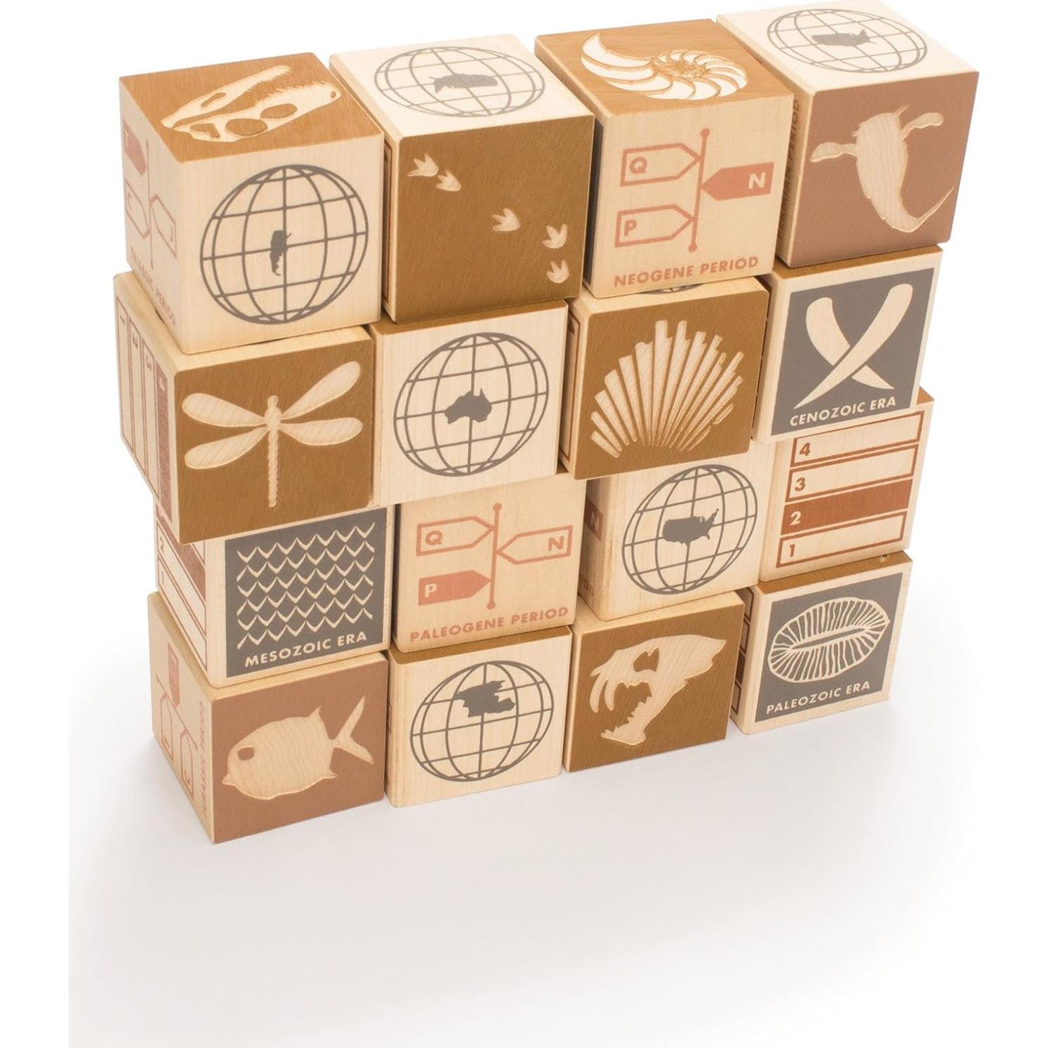 Bloques de Madera Uncle Goose - 16 Cubos Hechos a Mano