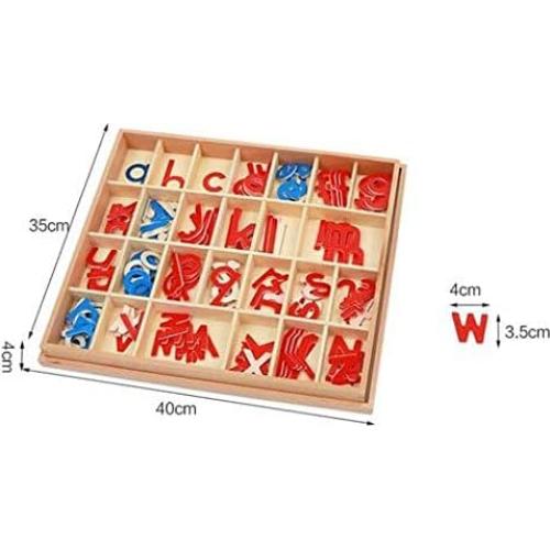 Alfabeto Móvil Pequeño Adena Montessori en Madera - Rojo y Azul