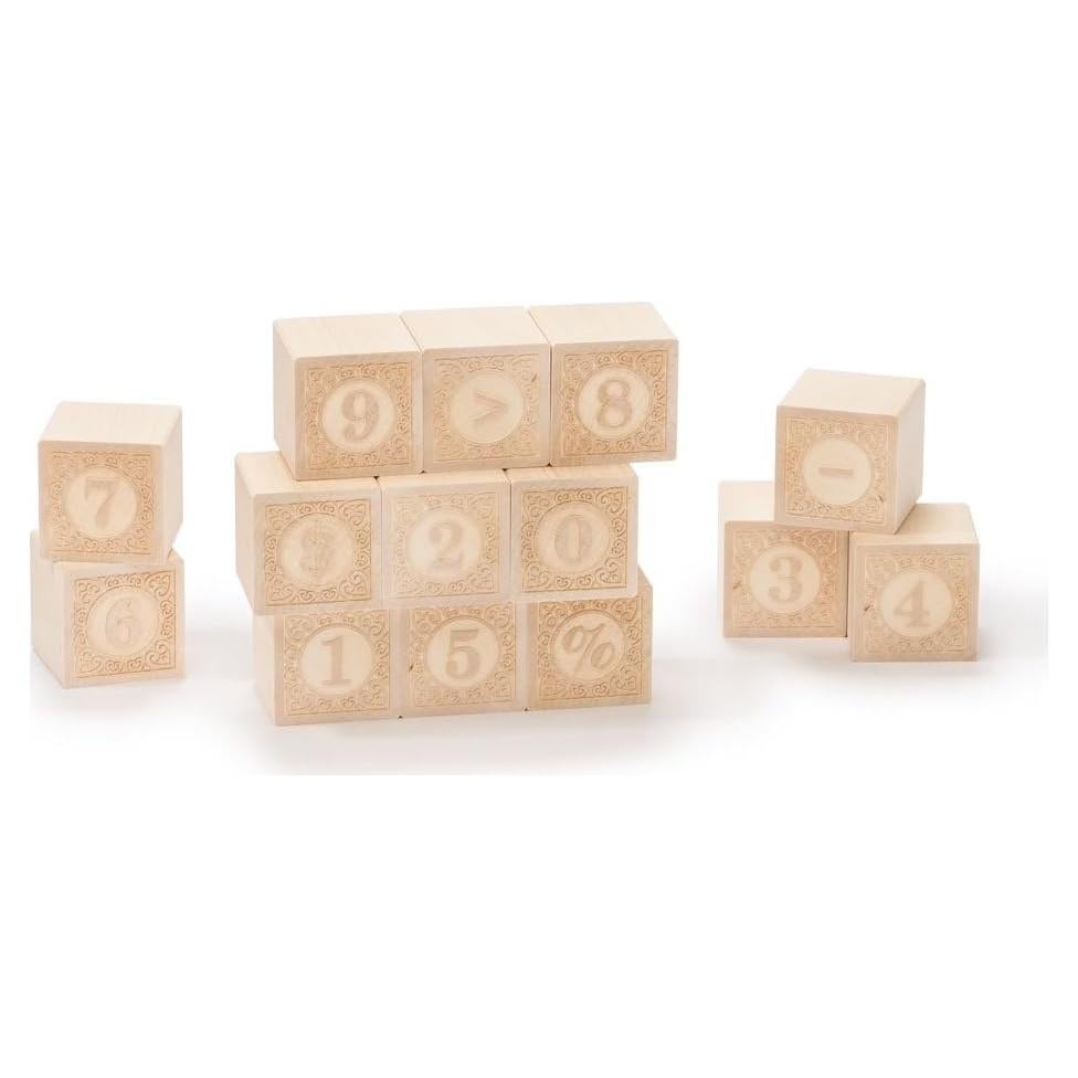 Bloques de Números de Madera Uncle Goose - 14 Cubos 4.5 cm