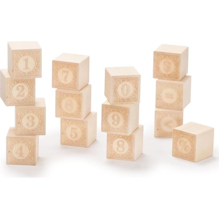 Bloques de Números de Madera Uncle Goose - 14 Cubos 4.5 cm