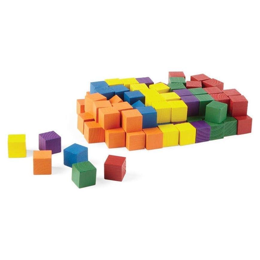 Bloques de Madera Hand2Mind - Cubos de Conteo 100 Piezas 2.54 cm