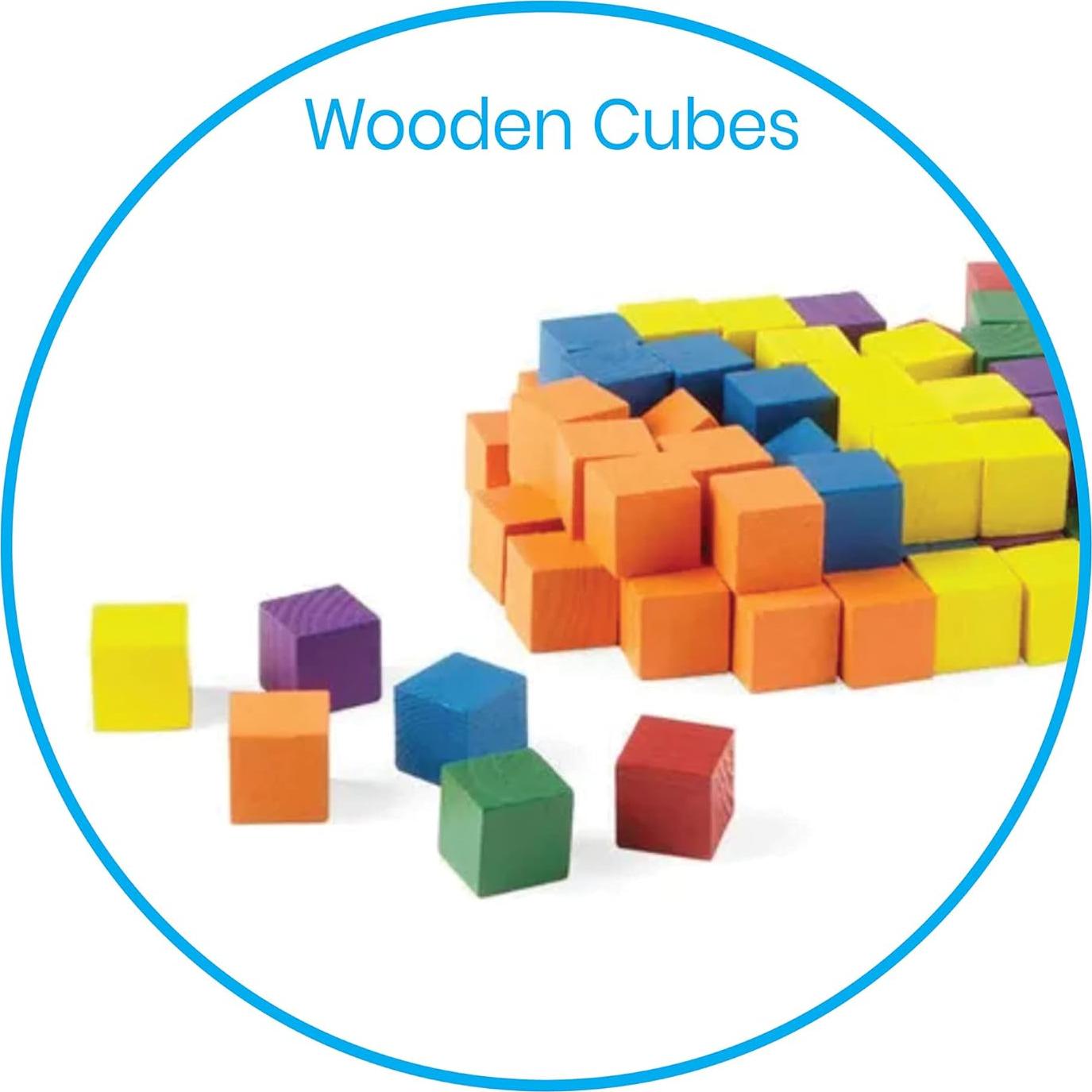 Bloques de Madera Hand2Mind - Cubos de Conteo 100 Piezas 2.54 cm