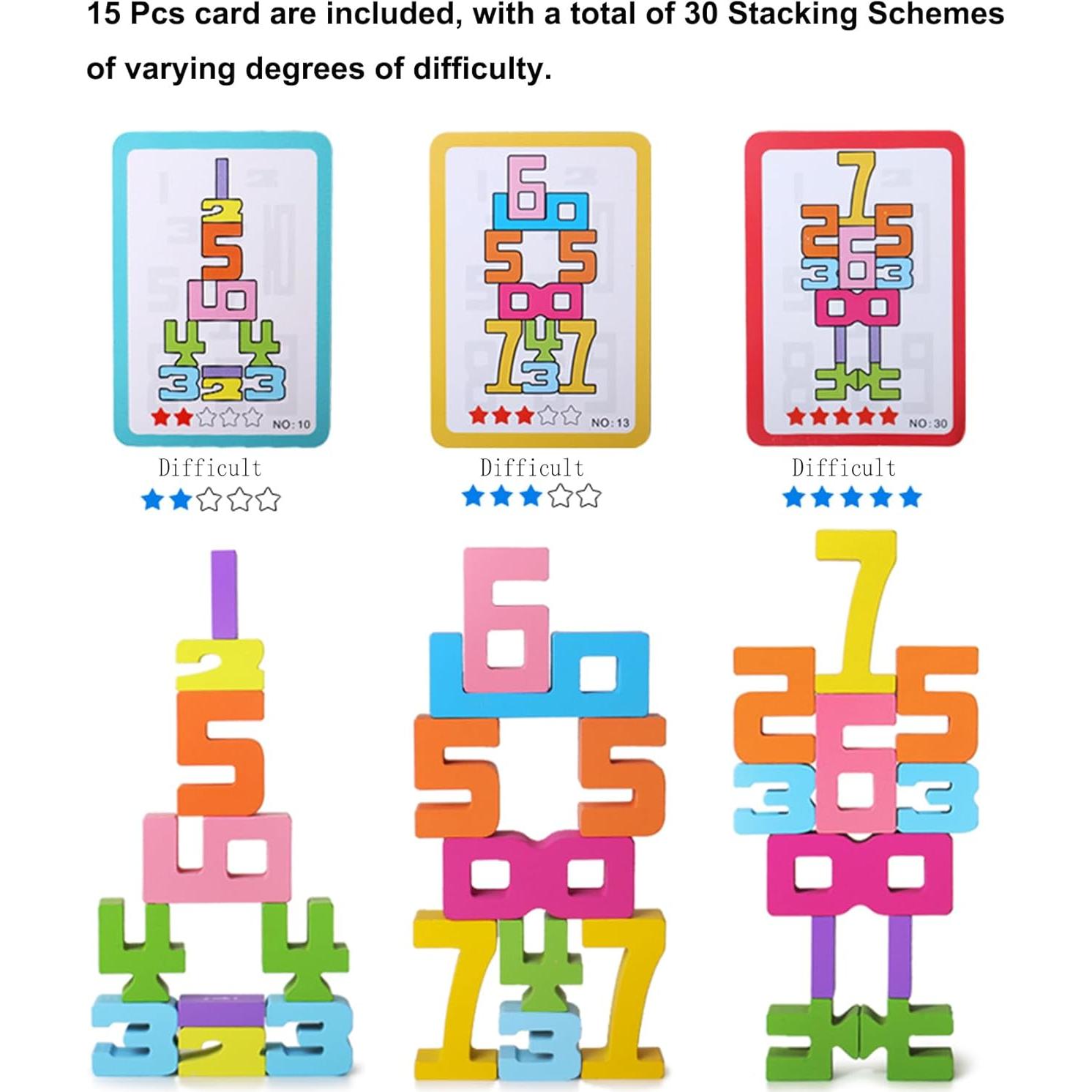 Bloques de Construcción Apilables de Madera JYJ 20 Piezas
