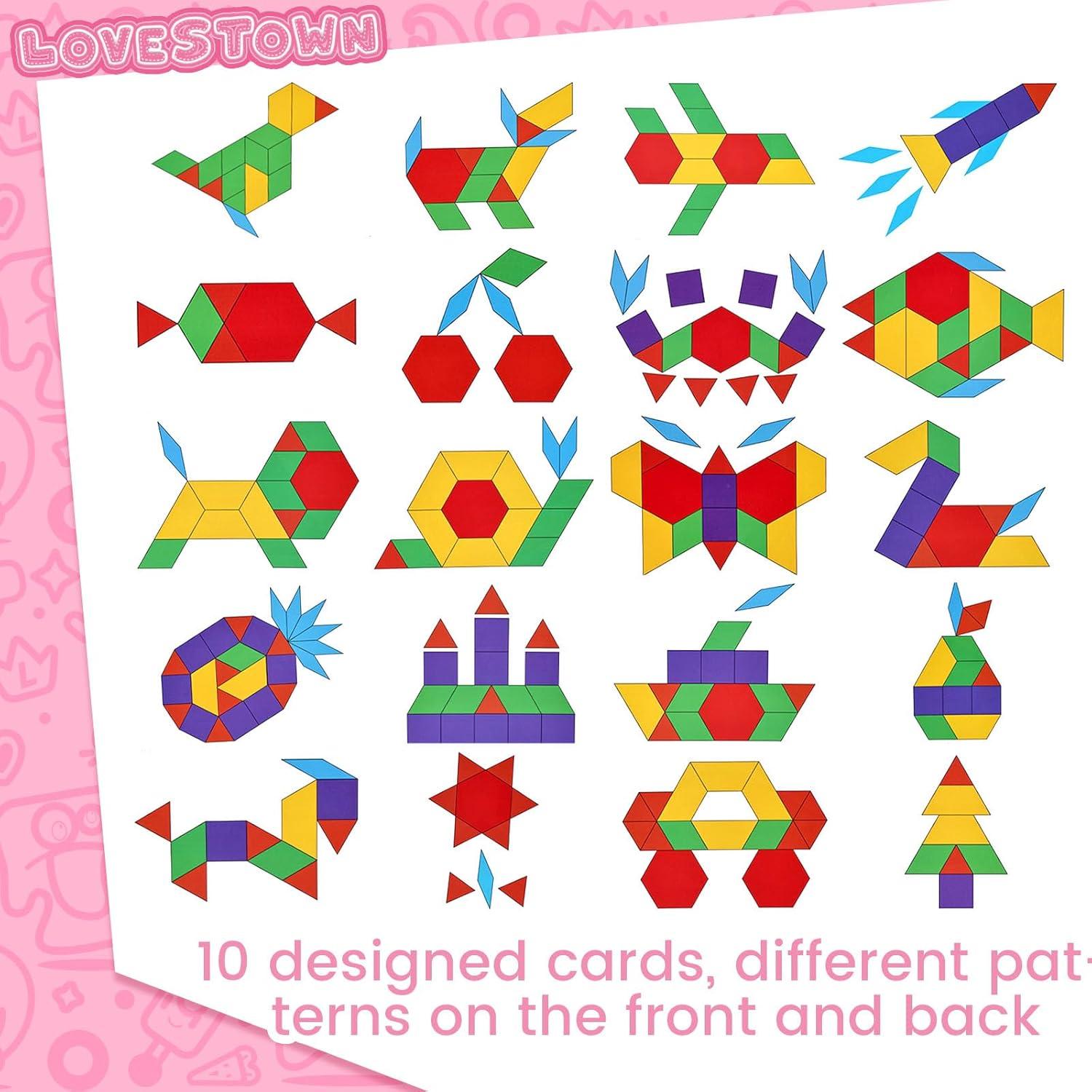 Juego de Bloques de Madera LOVESTOWN 150 PCS Geométricos