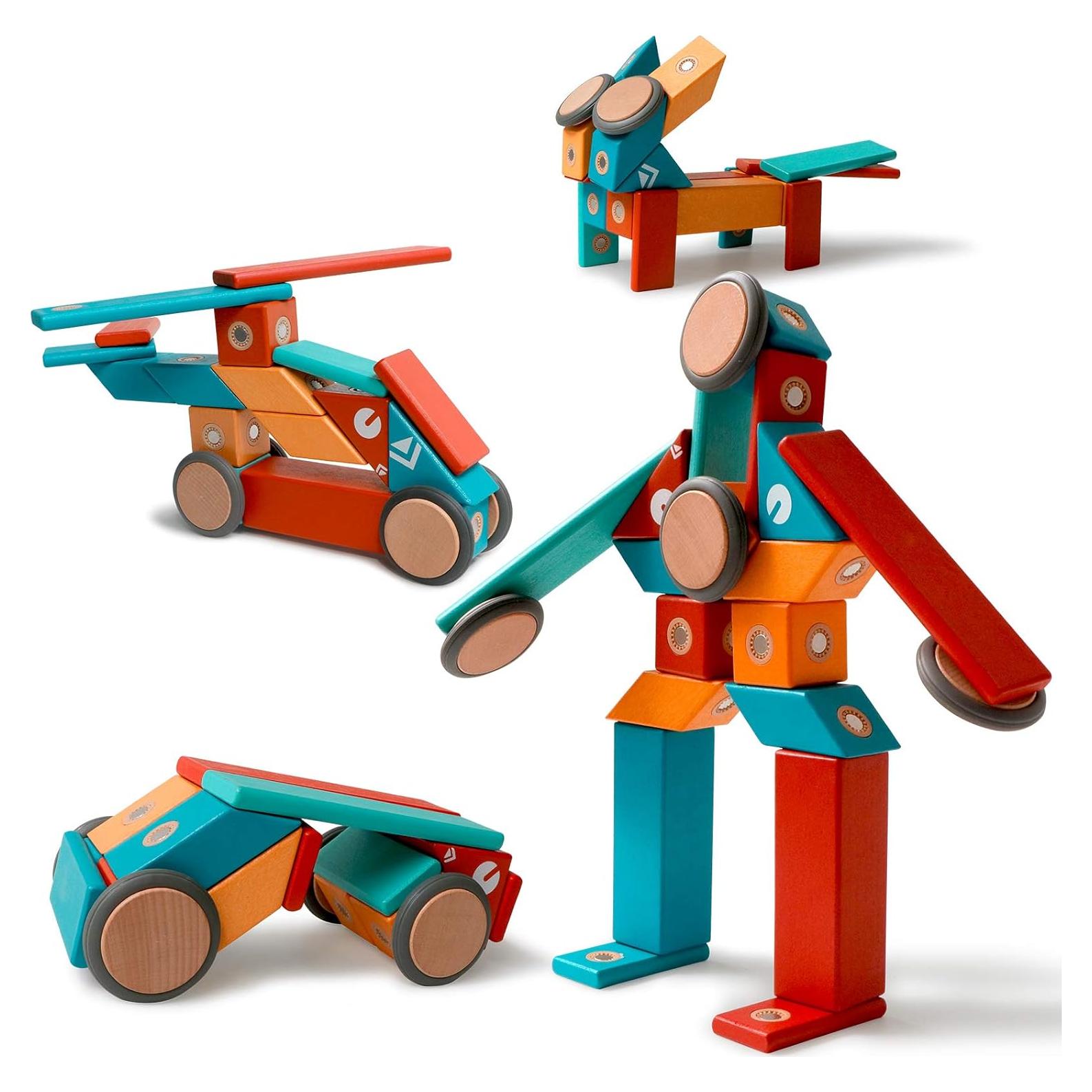 Juego de Bloques Magnéticos de Madera MAGBLOCK - 22 Piezas