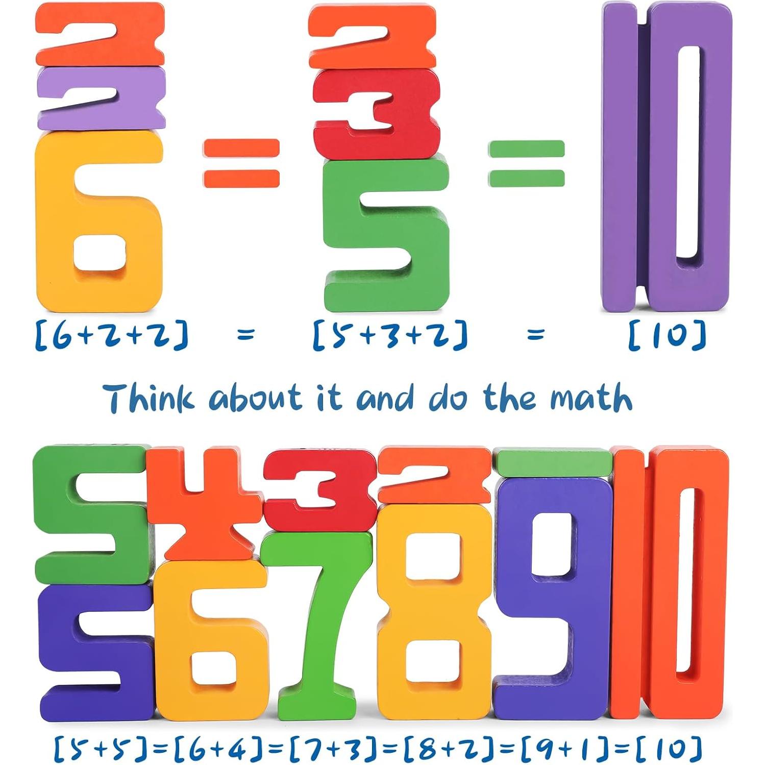 Bloques de Construcción de Números de Madera Lasoba 30 Piezas