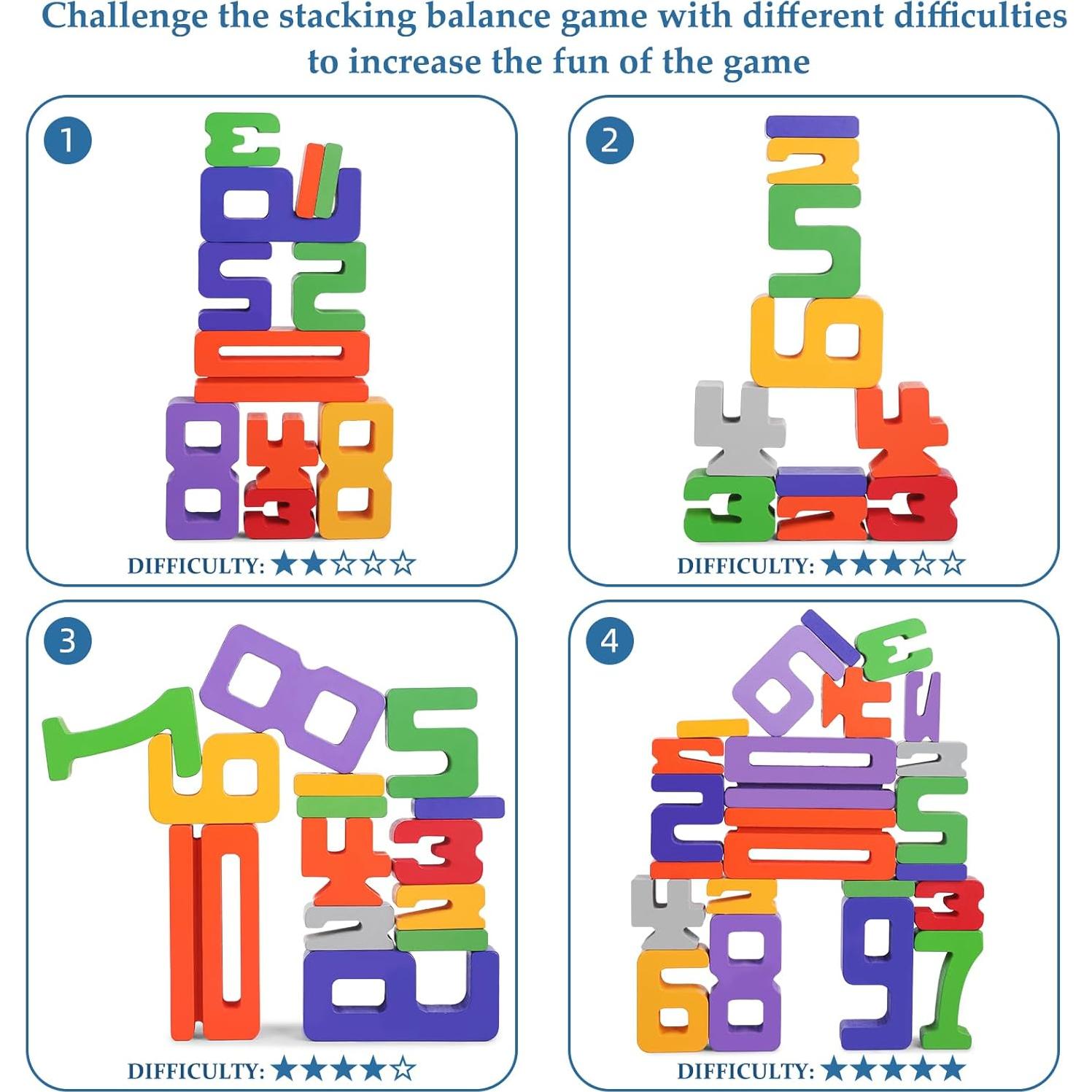 Bloques de Construcción de Números de Madera Lasoba 30 Piezas