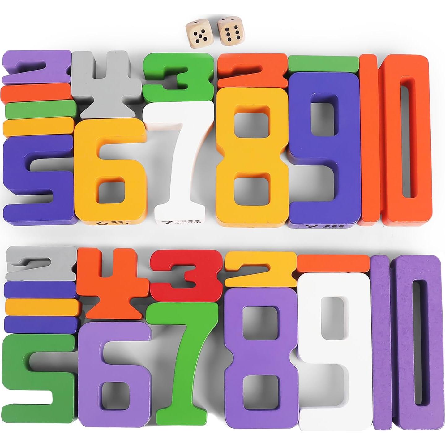 Bloques de Construcción de Números de Madera Lasoba 30 Piezas