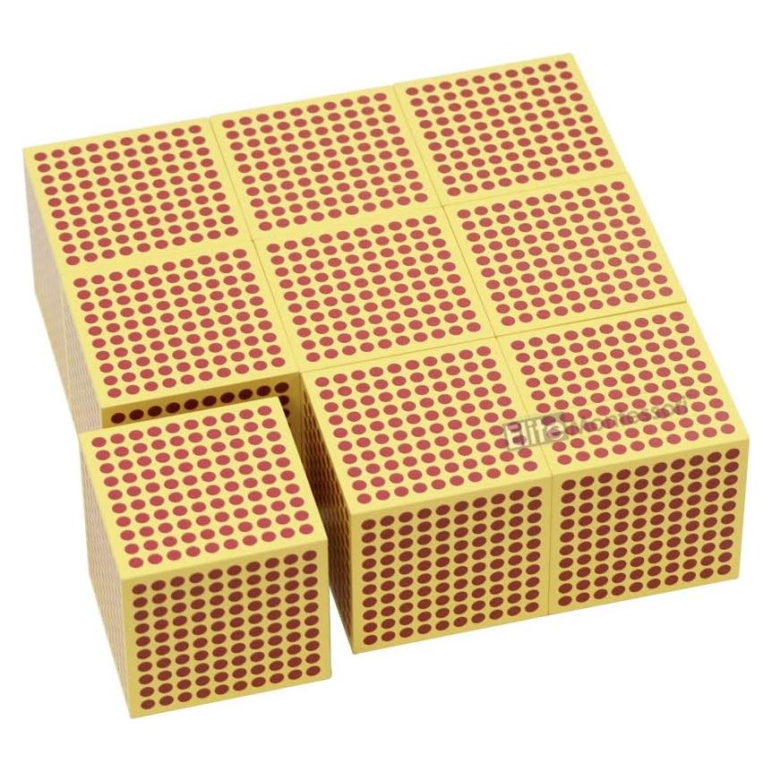 Cubes de Madera Montessori Elite 9 Piezas 7.62 cm