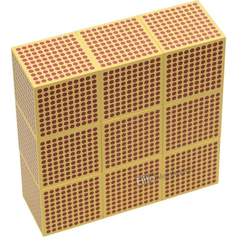 Cubes de Madera Montessori Elite 9 Piezas 7.62 cm