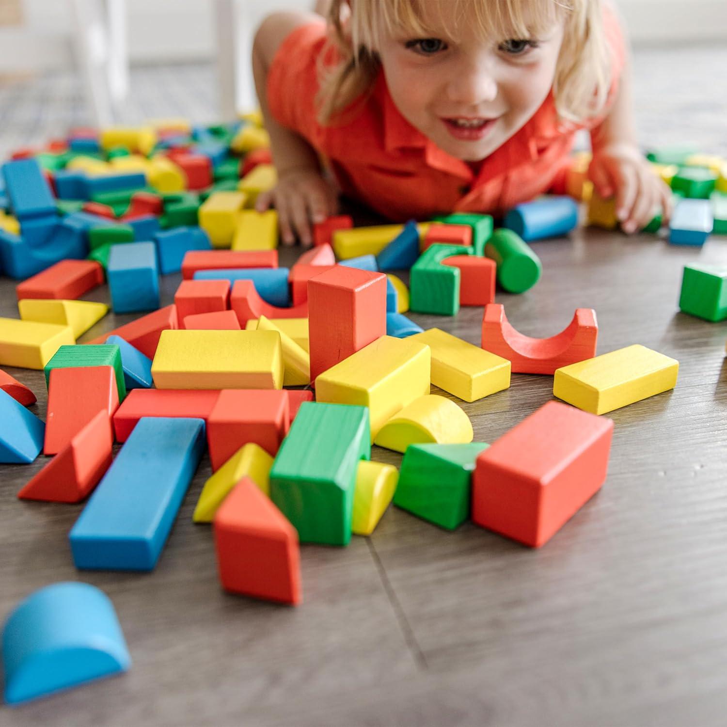 Juego de Bloques de Madera Melissa & Doug - 200 Piezas Colores y Formas