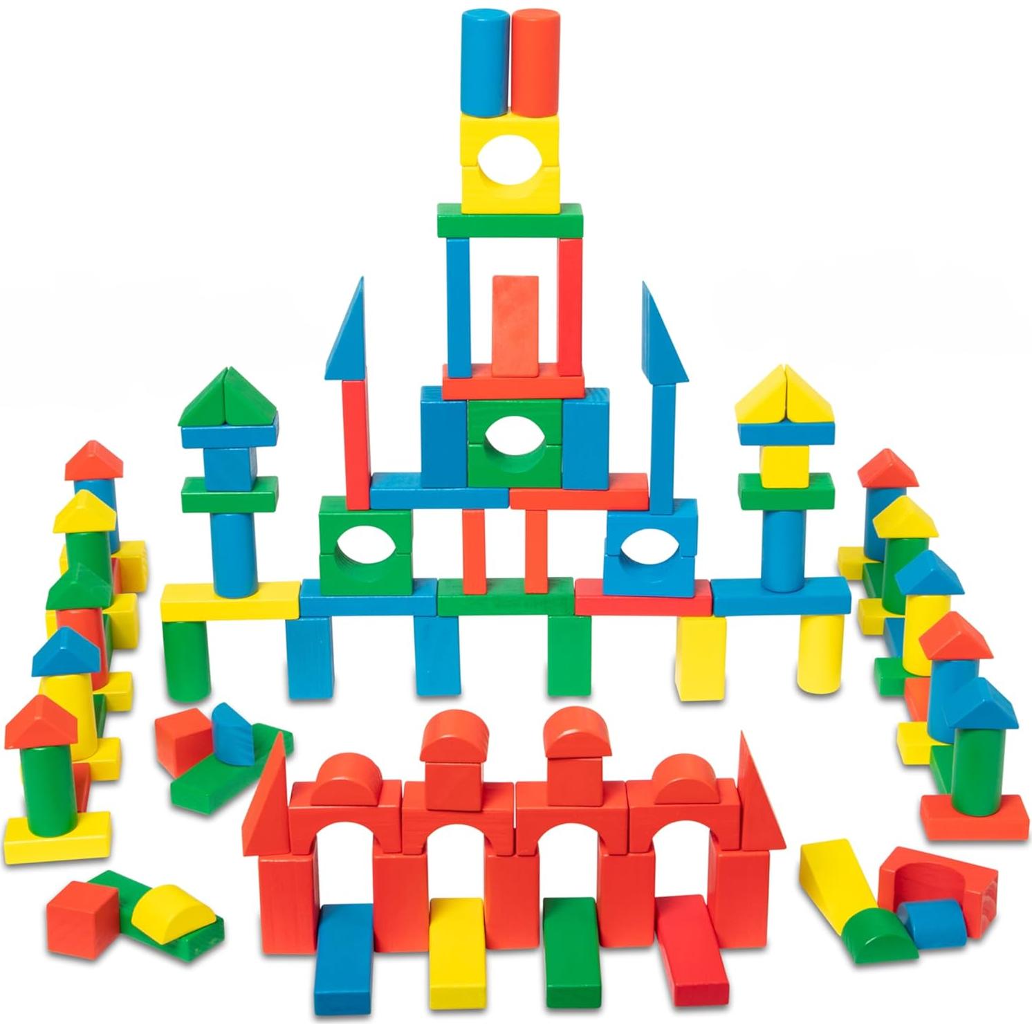 Juego de Bloques de Madera Melissa & Doug - 200 Piezas Colores y Formas