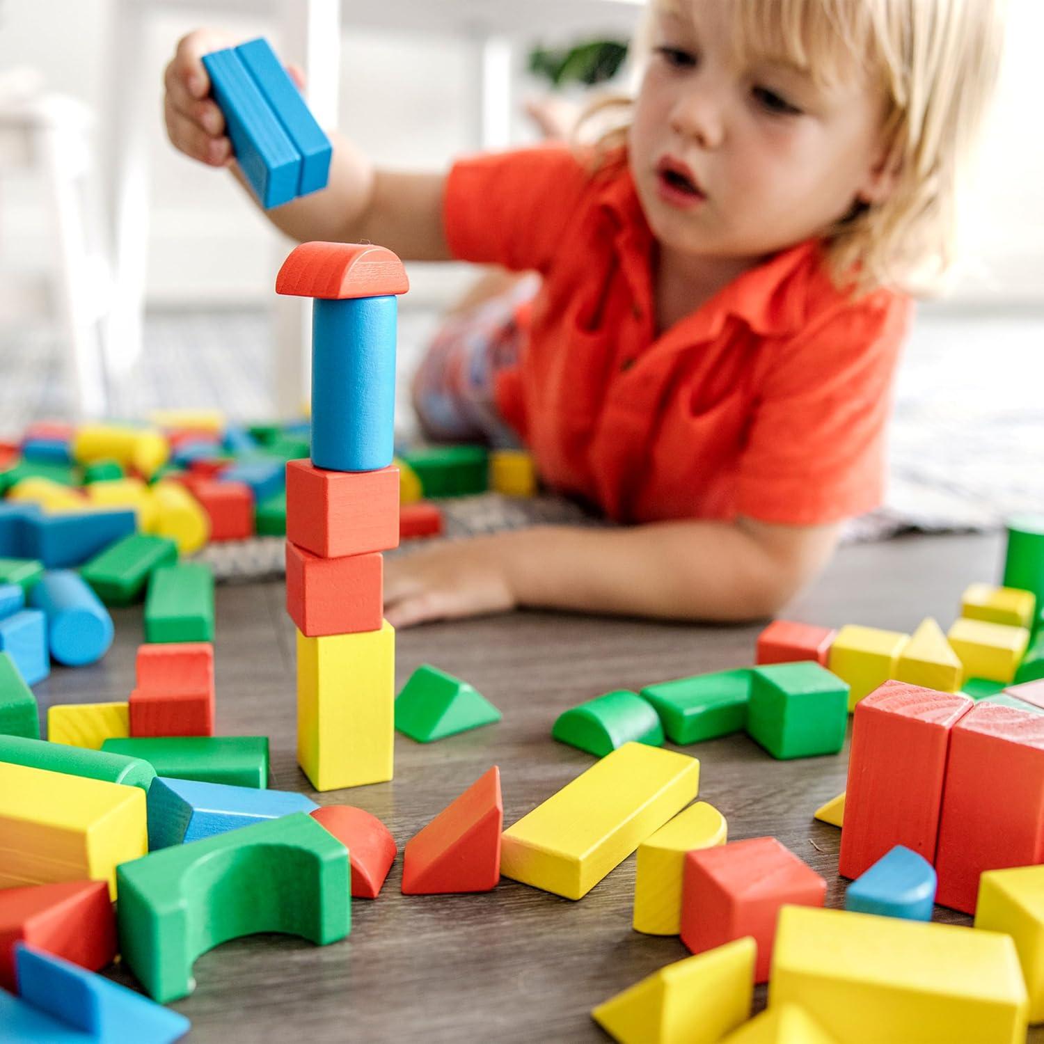 Juego de Bloques de Madera Melissa & Doug - 200 Piezas Colores y Formas