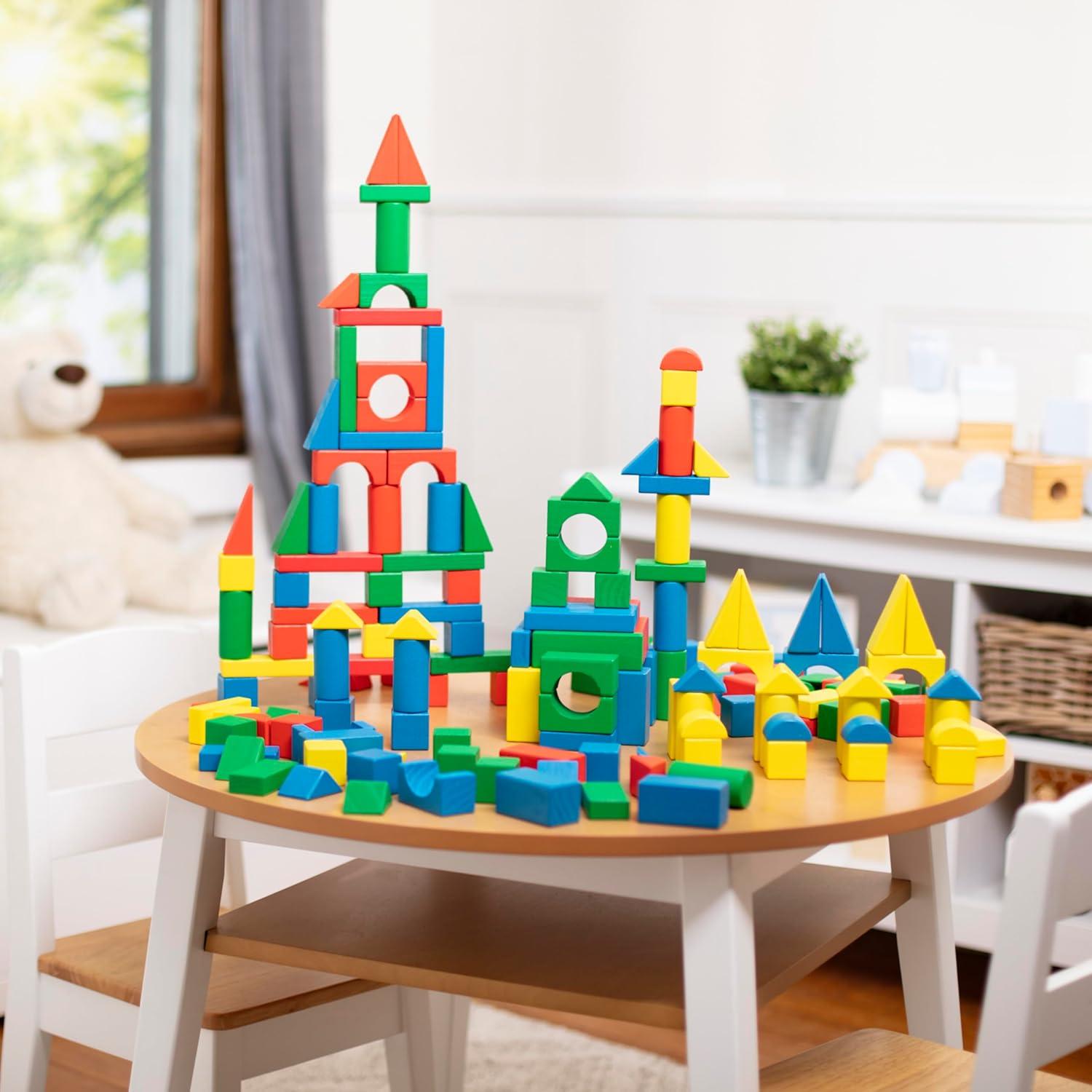 Juego de Bloques de Madera Melissa & Doug - 200 Piezas Colores y Formas