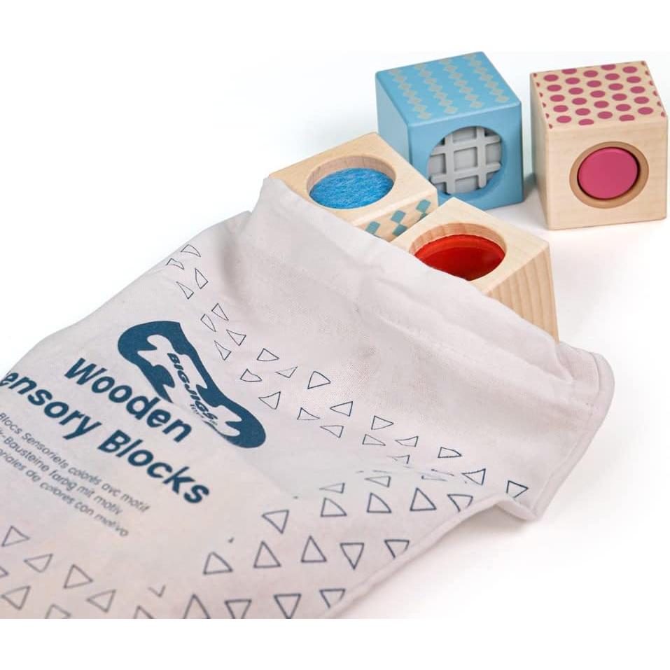 Bloques Sensoriales de Madera Bigjigs Toys - 8 Piezas 100% FSC