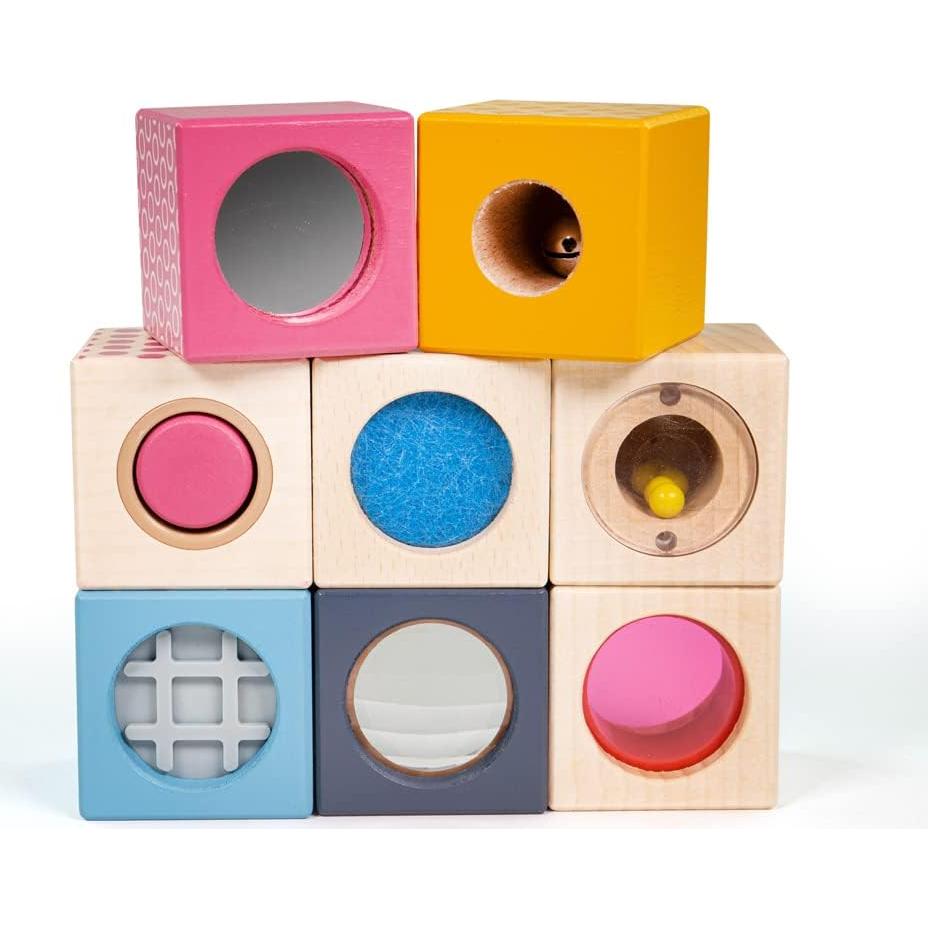 Bloques Sensoriales de Madera Bigjigs Toys - 8 Piezas 100% FSC