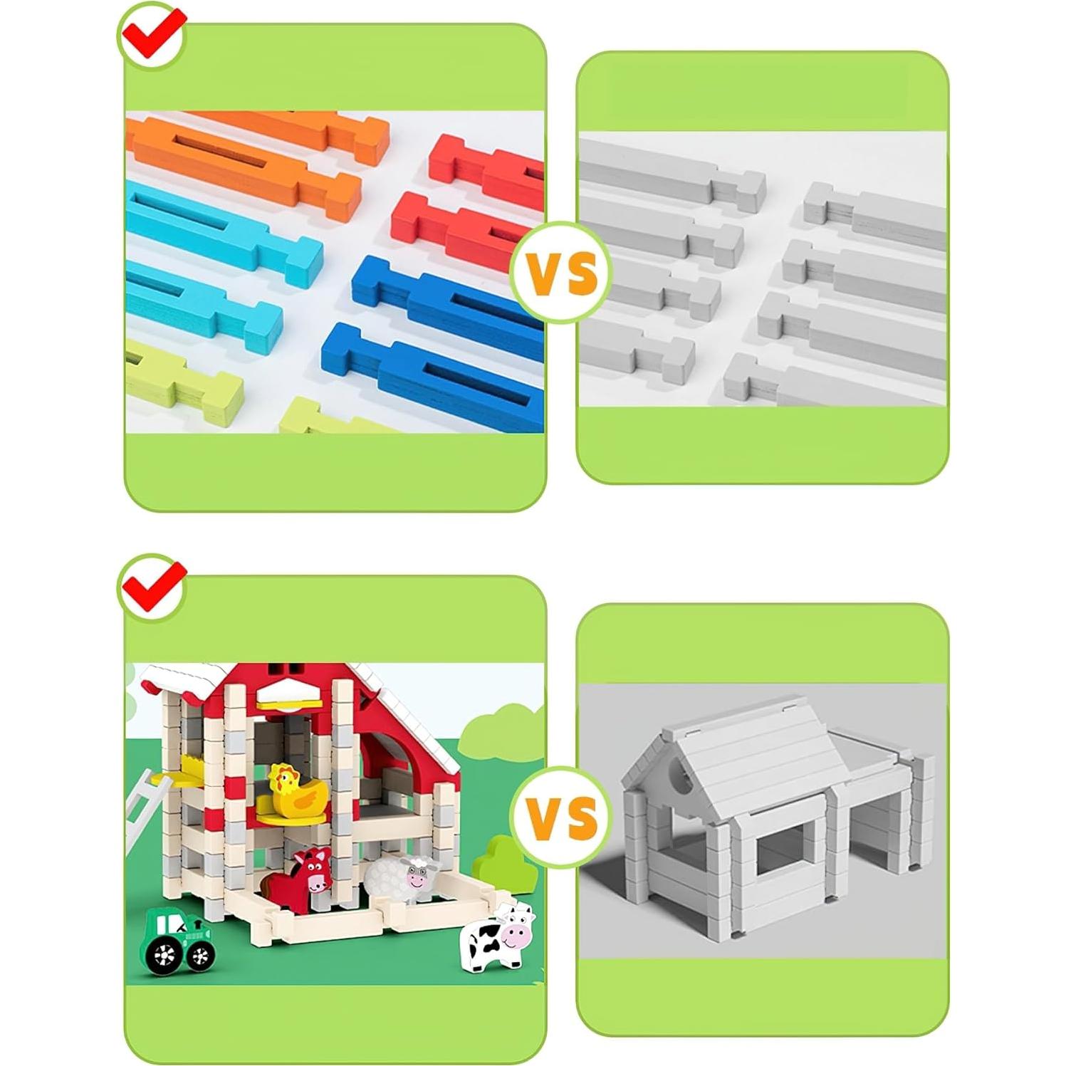 Juego de Bloques de Madera MIKNEKE 50 Piezas Hospital