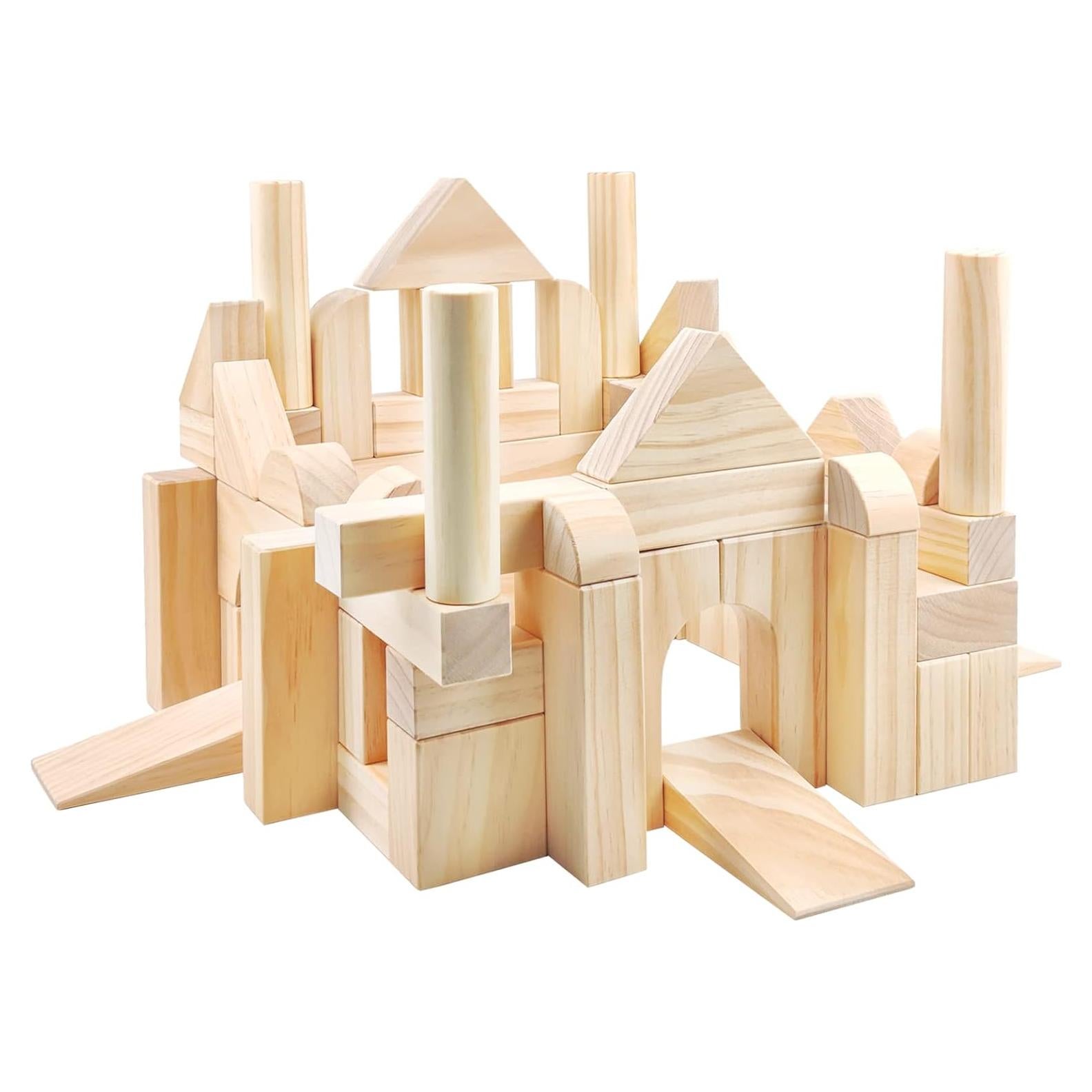 Bloques de Madera Grandes Onshine 64 Piezas para Niños 1-3 Años