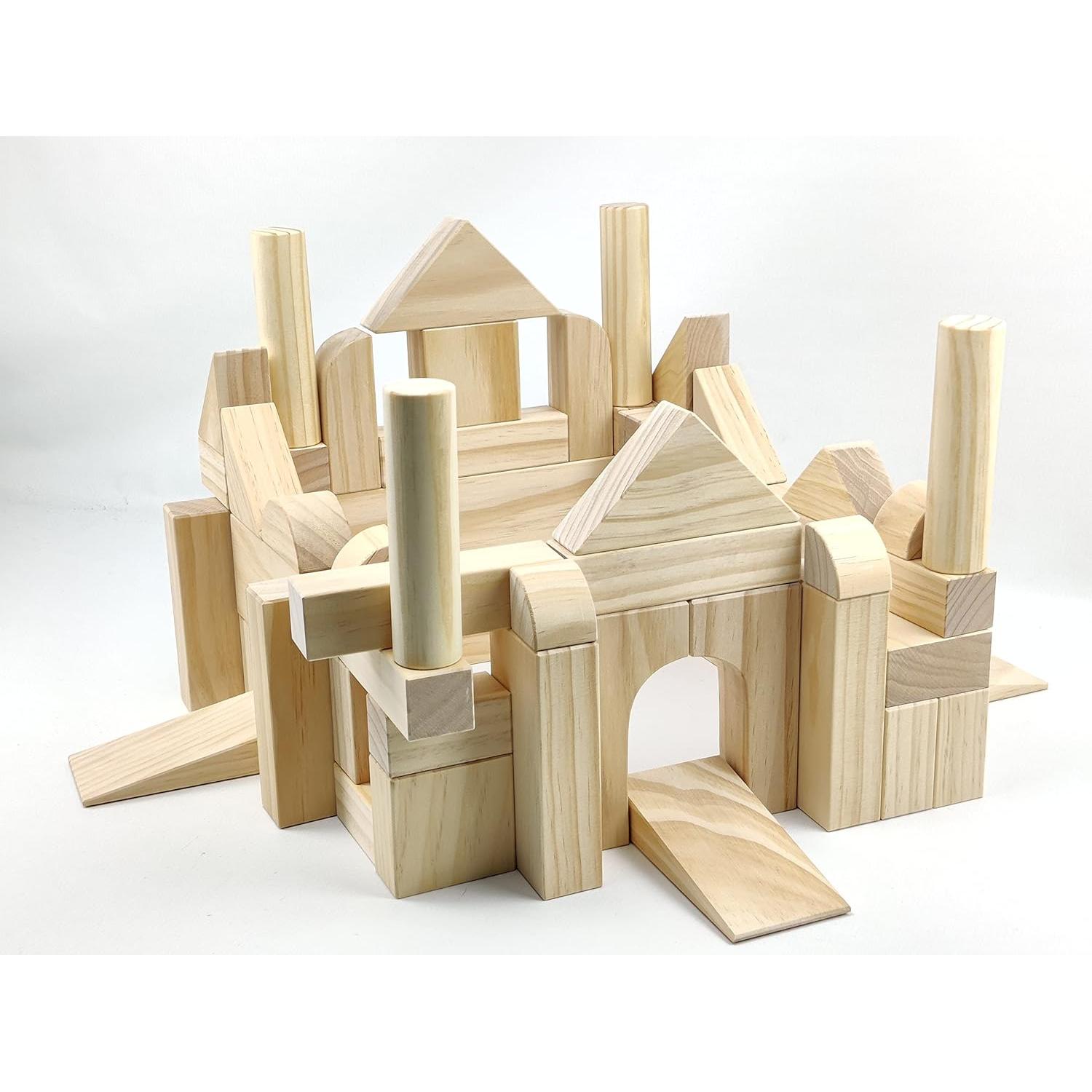 Bloques de Madera Grandes Onshine 64 Piezas para Niños 1-3 Años