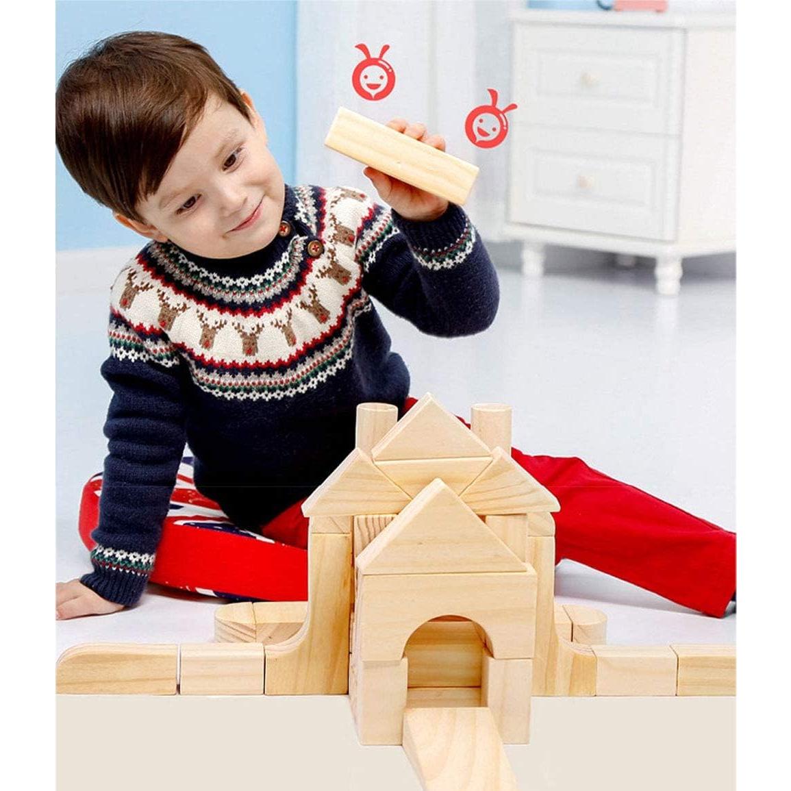 Bloques de Madera Grandes Onshine 64 Piezas para Niños 1-3 Años